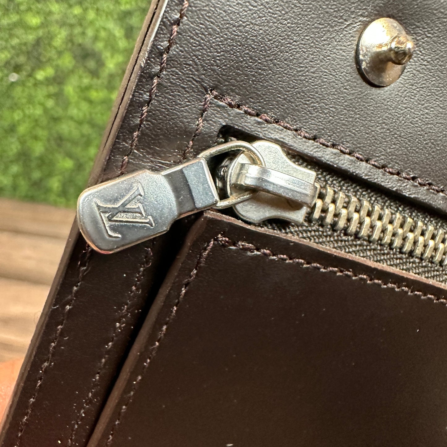 Louis Vuitton Monogram Glace Portefeuille Double Wallet in Cafe