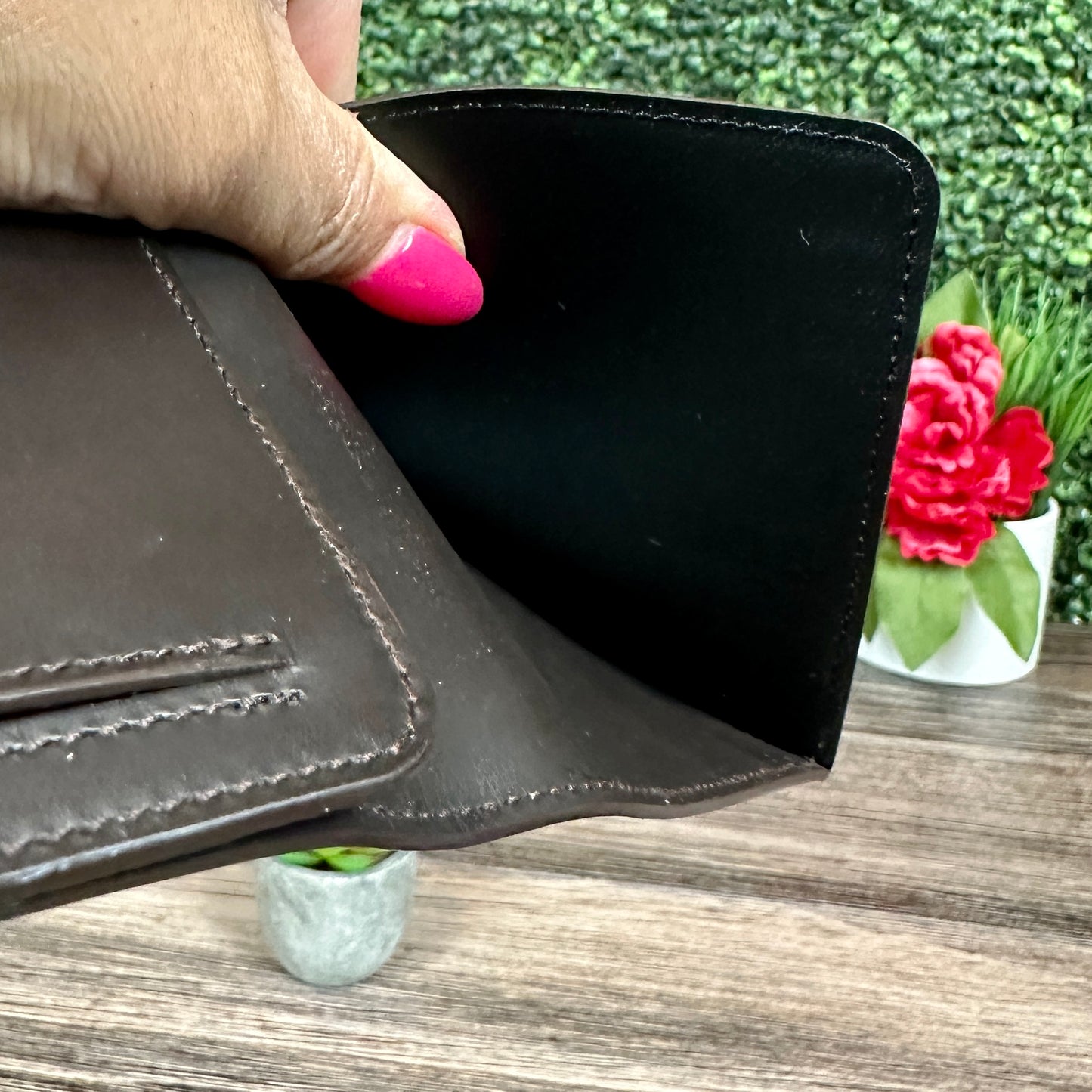 Louis Vuitton Monogram Glace Portefeuille Double Wallet in Cafe