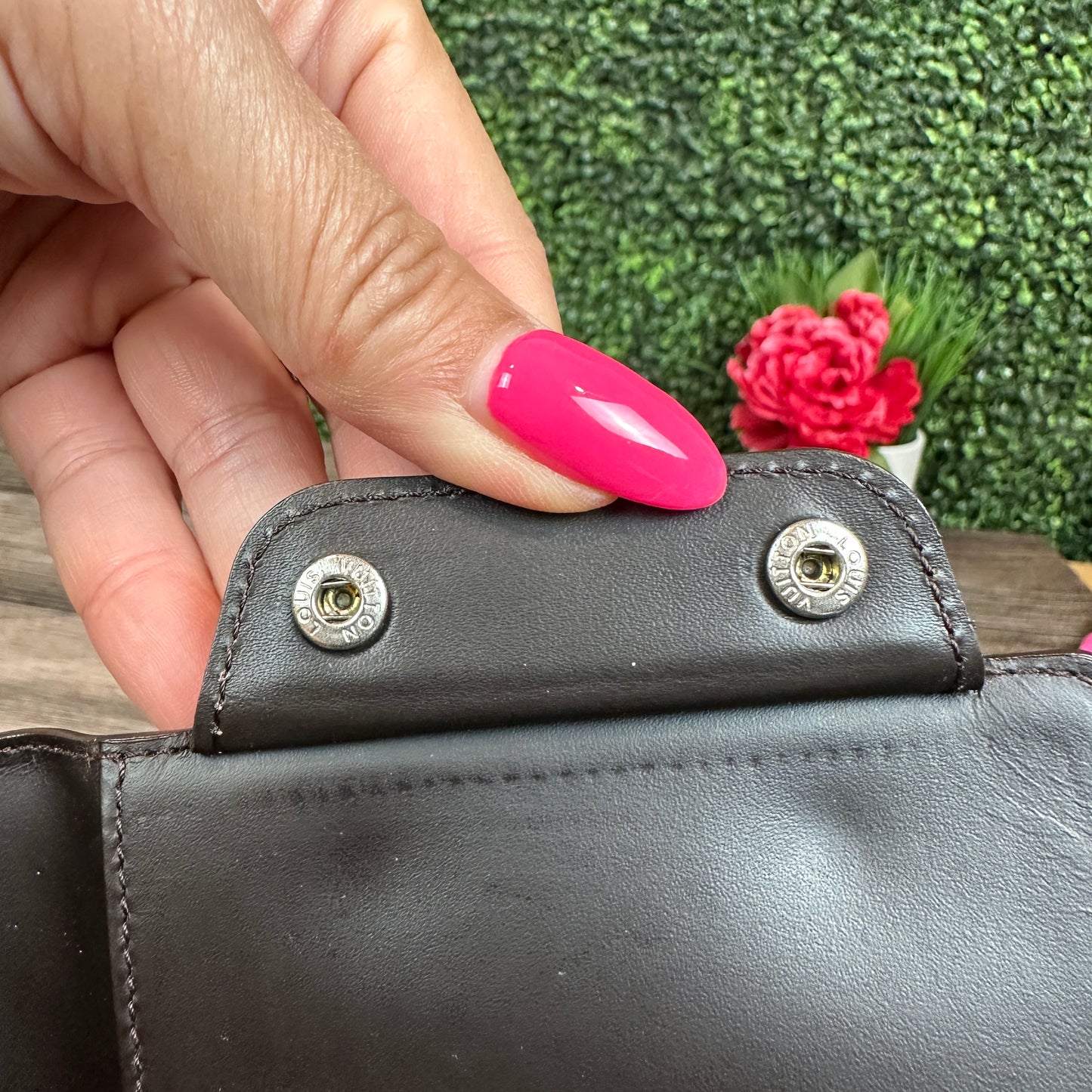 Louis Vuitton Monogram Glace Portefeuille Double Wallet in Cafe