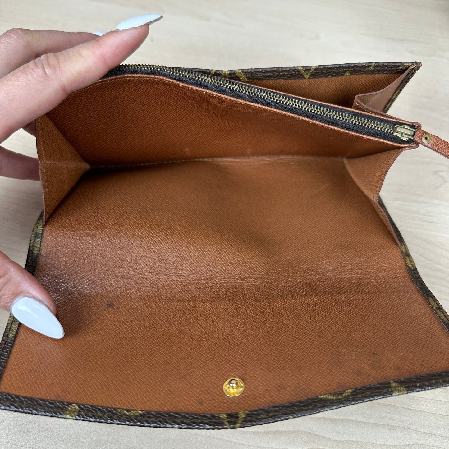 Louis Vuitton Vintage Envelope Flap Wallet Monogram Canvas