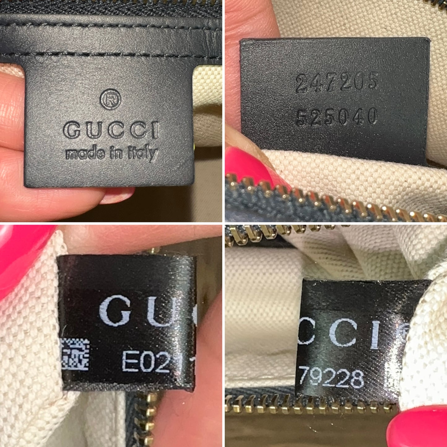 Gucci Vintage Web Medium Boston Bag in Navy Blue