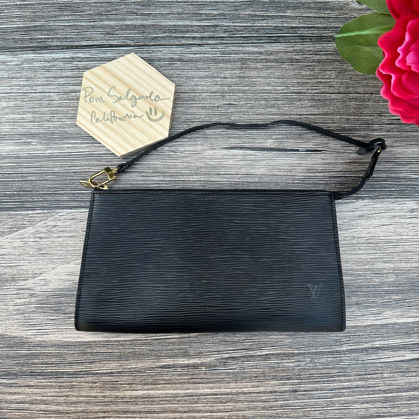 Louis Vuitton Black Epi Pochette Accessories