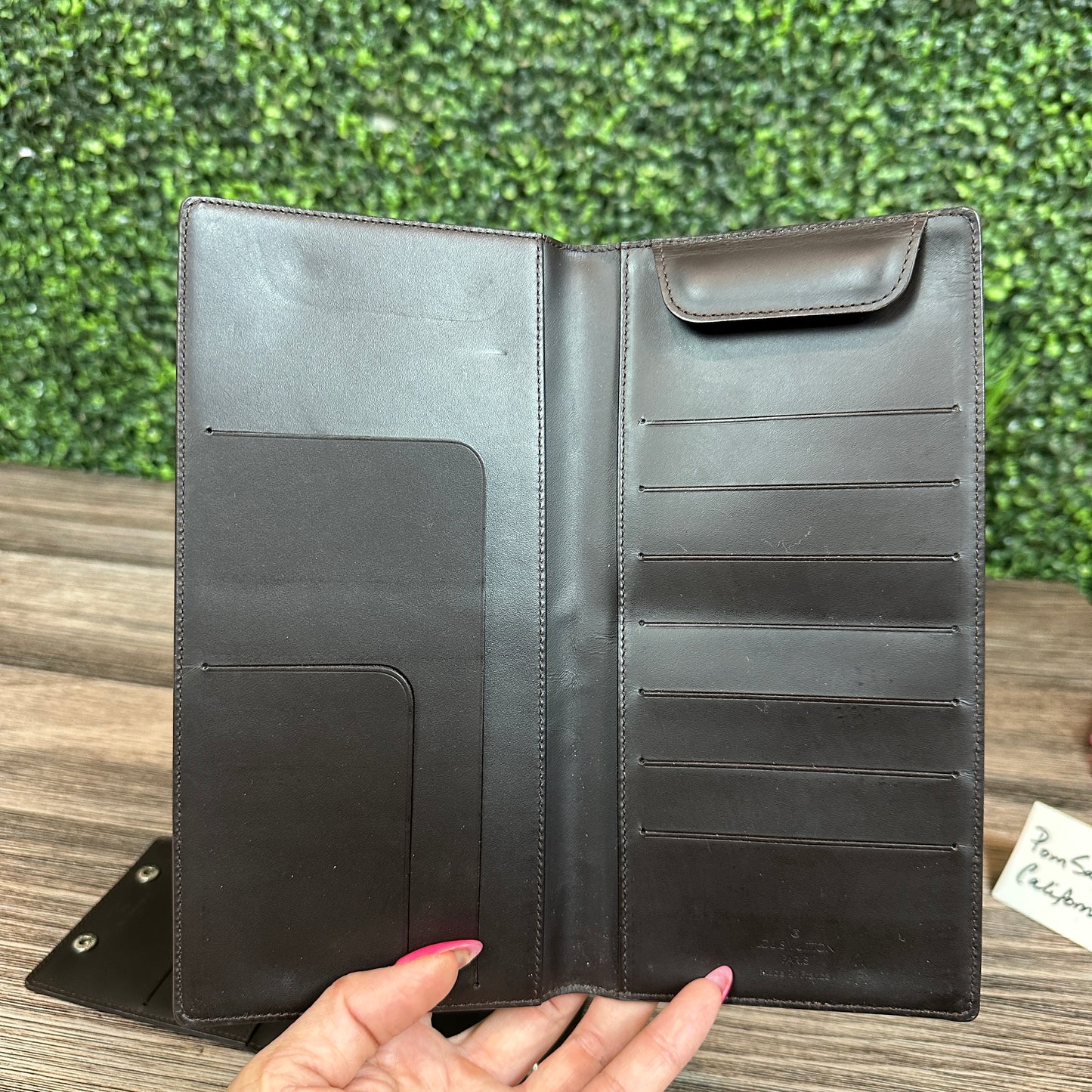 Louis Vuitton Monogram Glace Portefeuille Double Wallet in Cafe