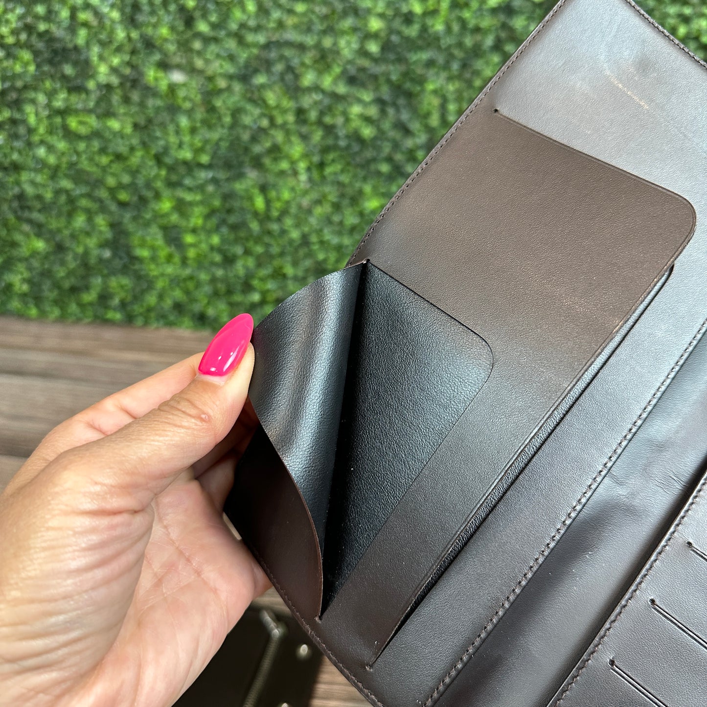 Louis Vuitton Monogram Glace Portefeuille Double Wallet in Cafe