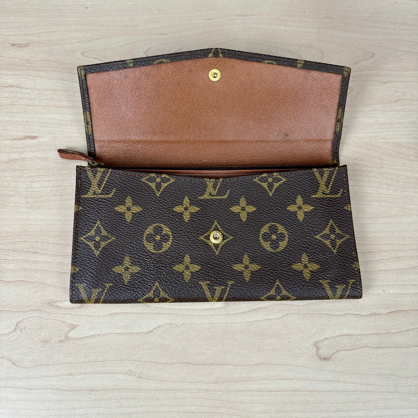 Louis Vuitton Vintage Envelope Flap Wallet Monogram Canvas