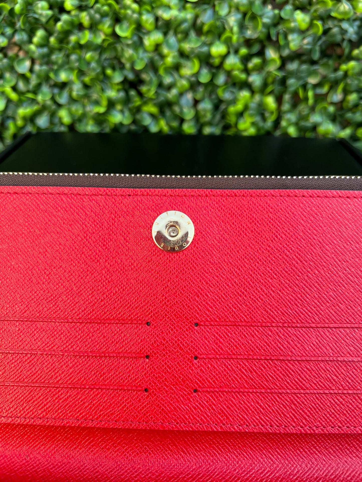 Adele Monogram Canvas Long Wallet in Coquelicot
