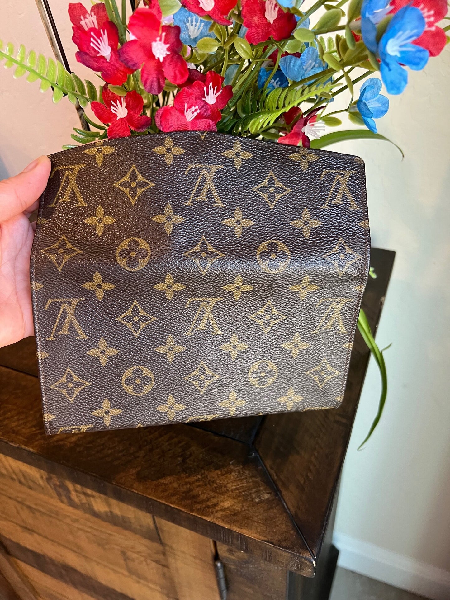 Vintage Envelope Flap Wallet Monogram