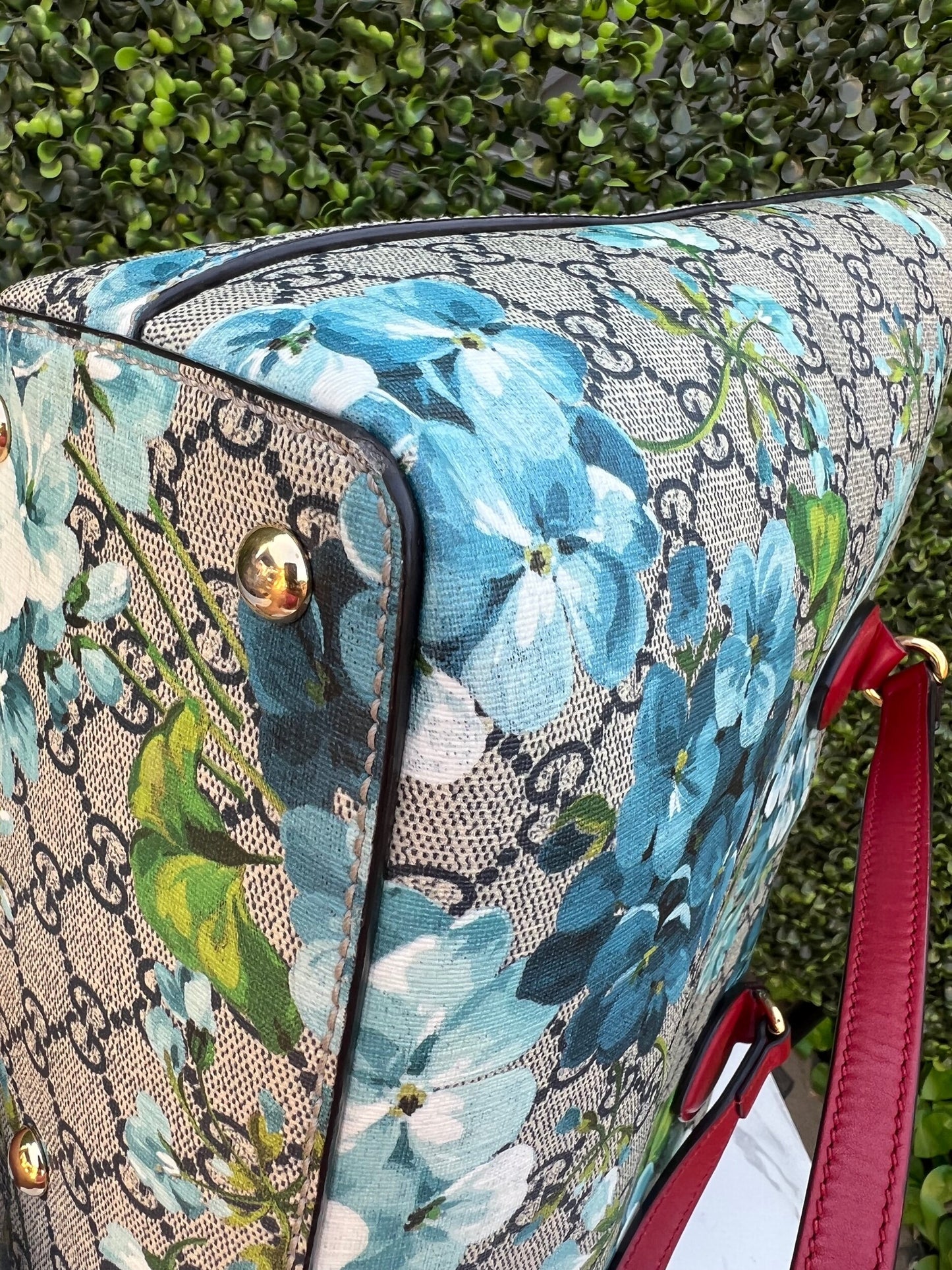 Authentic Preowned Gucci GG Supreme Coated Canvas Multicolor Blue Blooms Tote Bag
