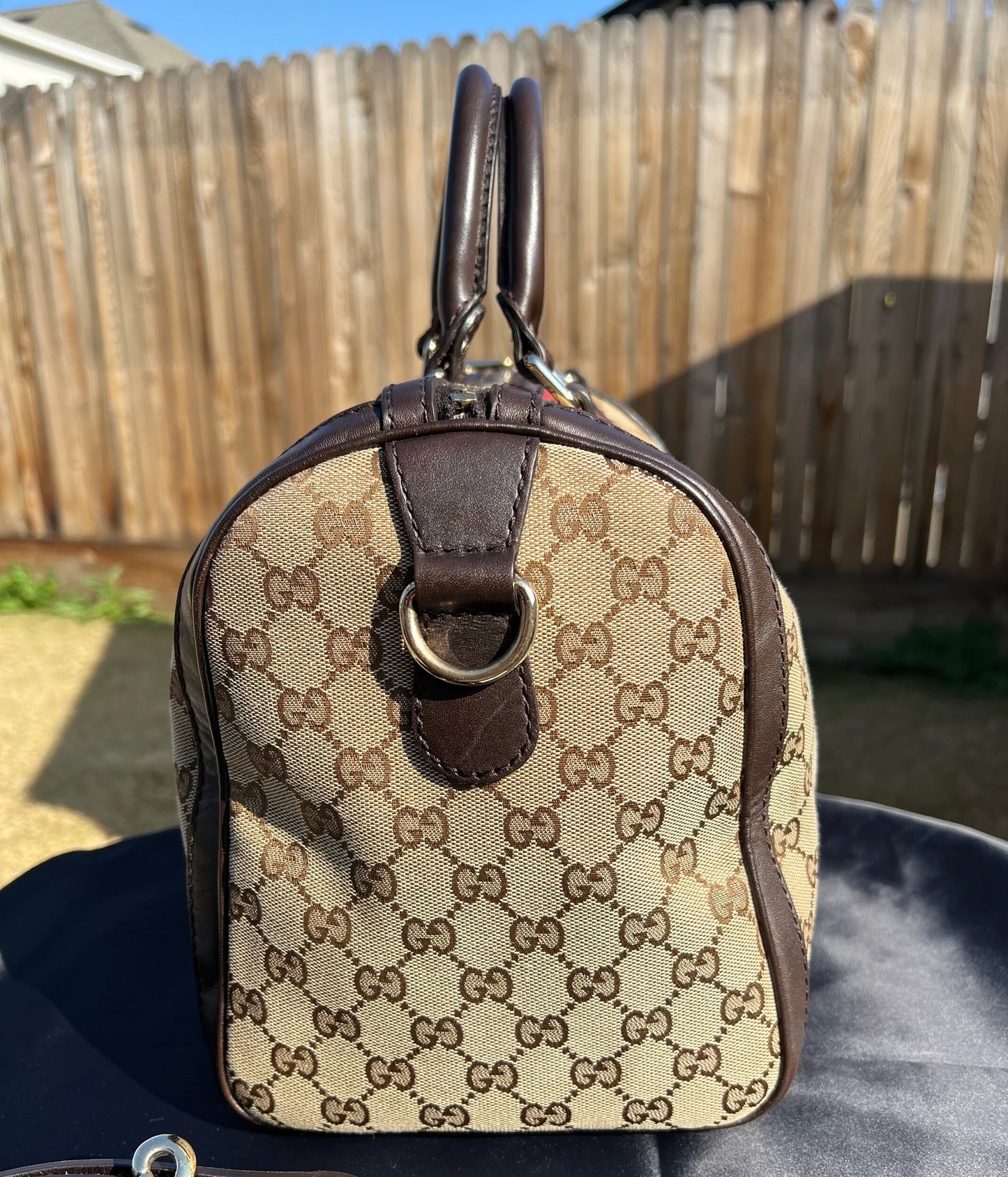 GG Vintage Web Medium Boston Dark Brown w/Strap