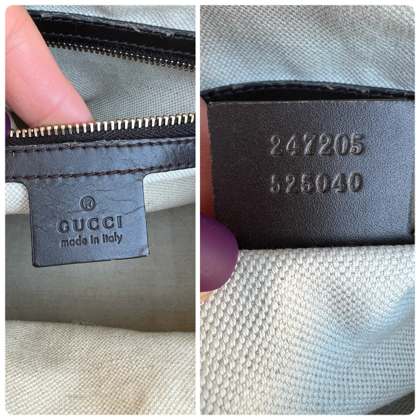GG Vintage Web Medium Boston Bag Dark Brown