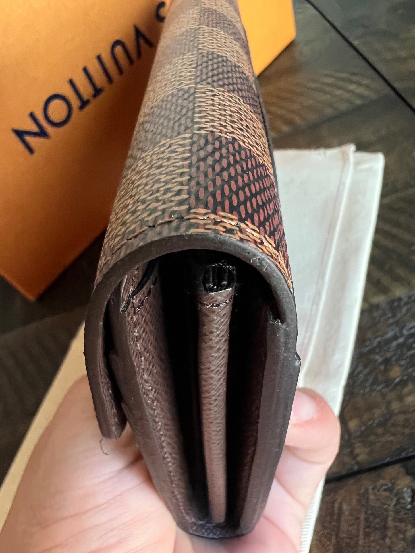 Sarah Wallet Damier Ebene Canvas
