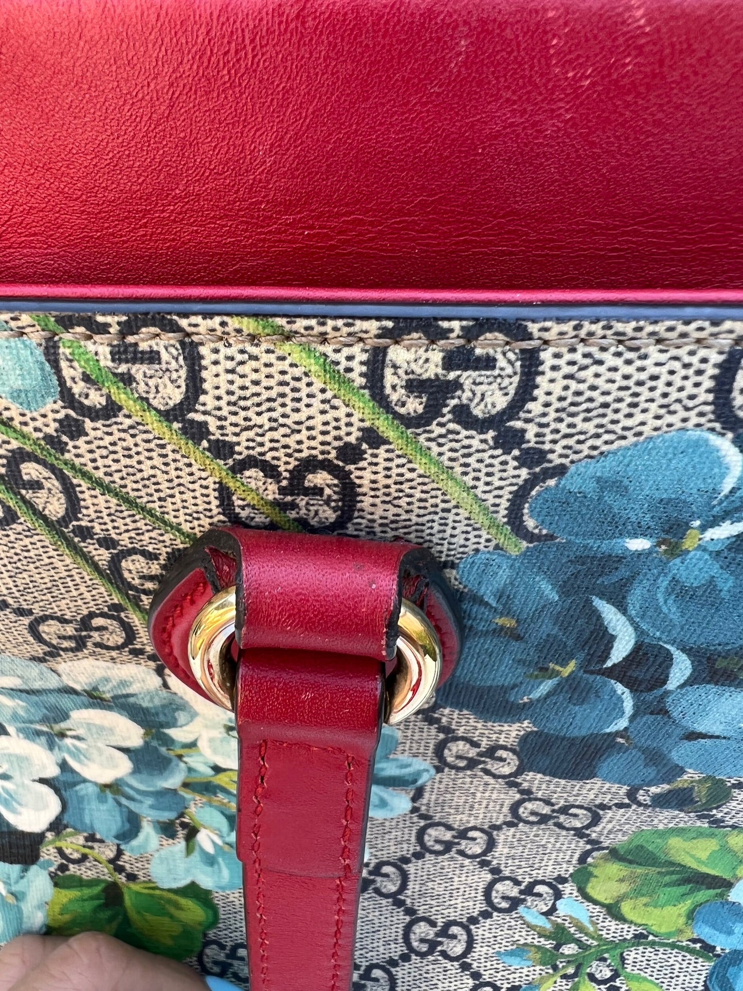 Authentic Preowned Gucci GG Supreme Coated Canvas Multicolor Blue Blooms Tote Bag