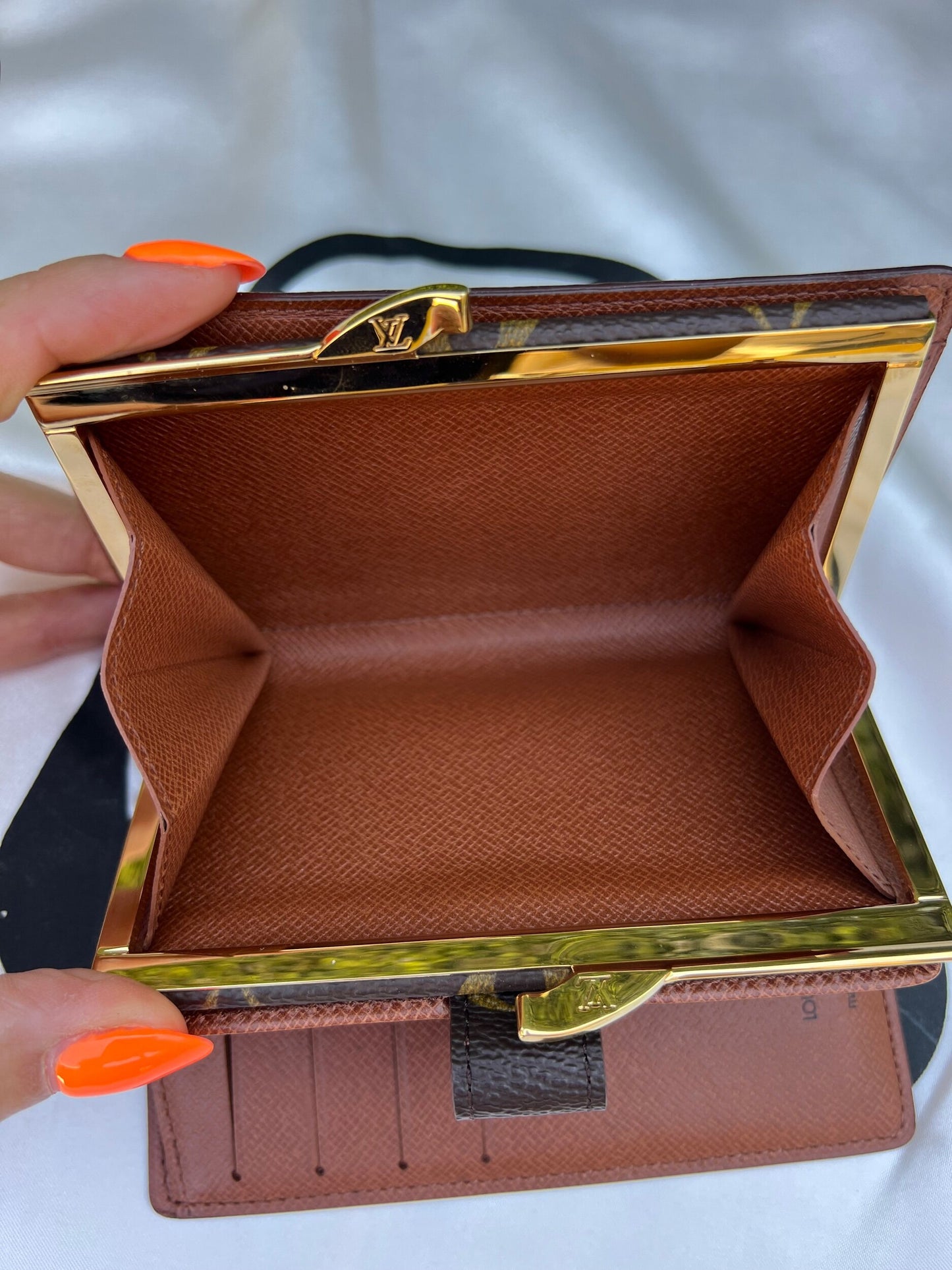Authentic Preowned Louis Vuitton French Kisslock Monogram Canvas Wallet