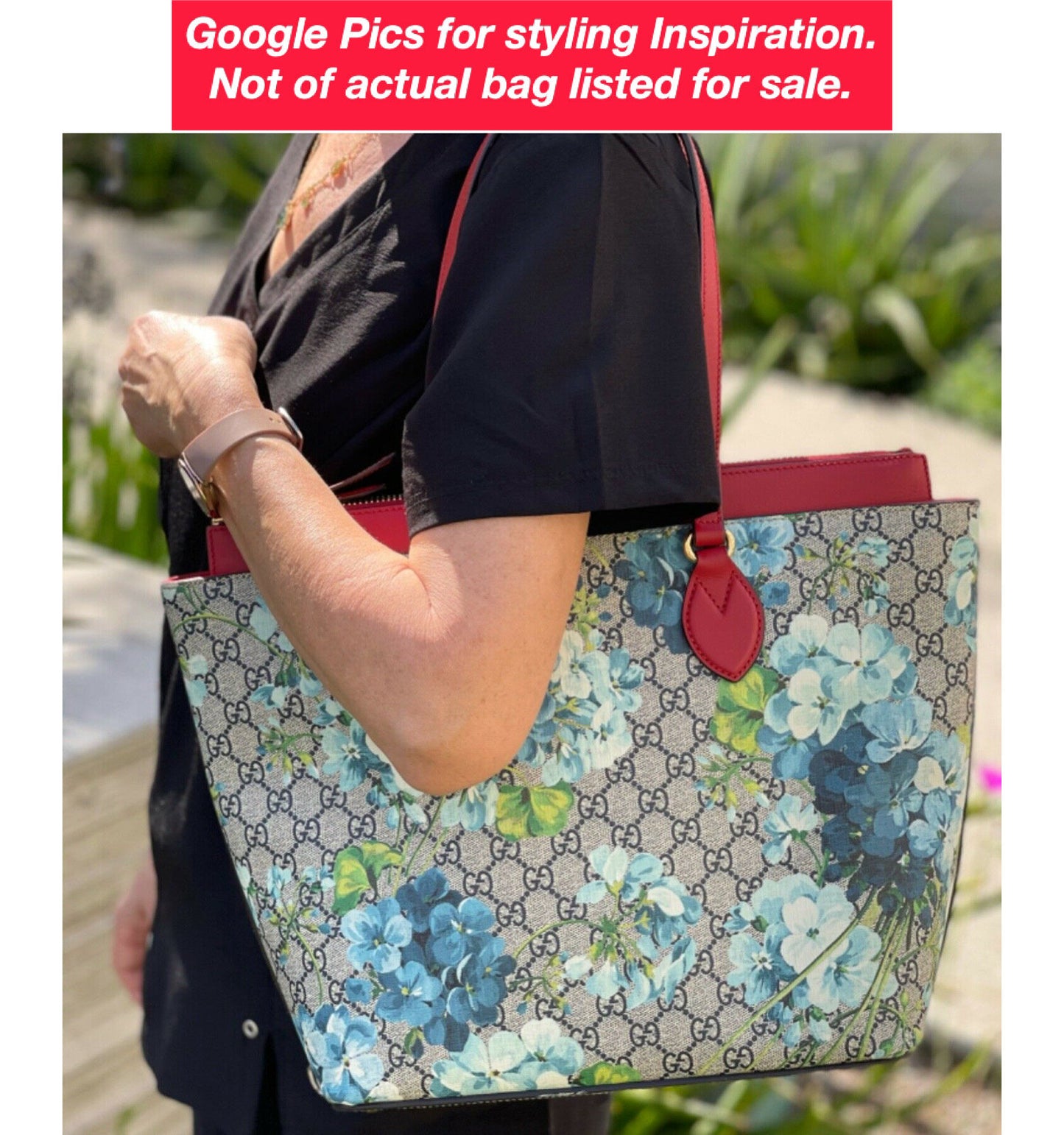 Authentic Preowned Gucci GG Supreme Coated Canvas Multicolor Blue Blooms Tote Bag