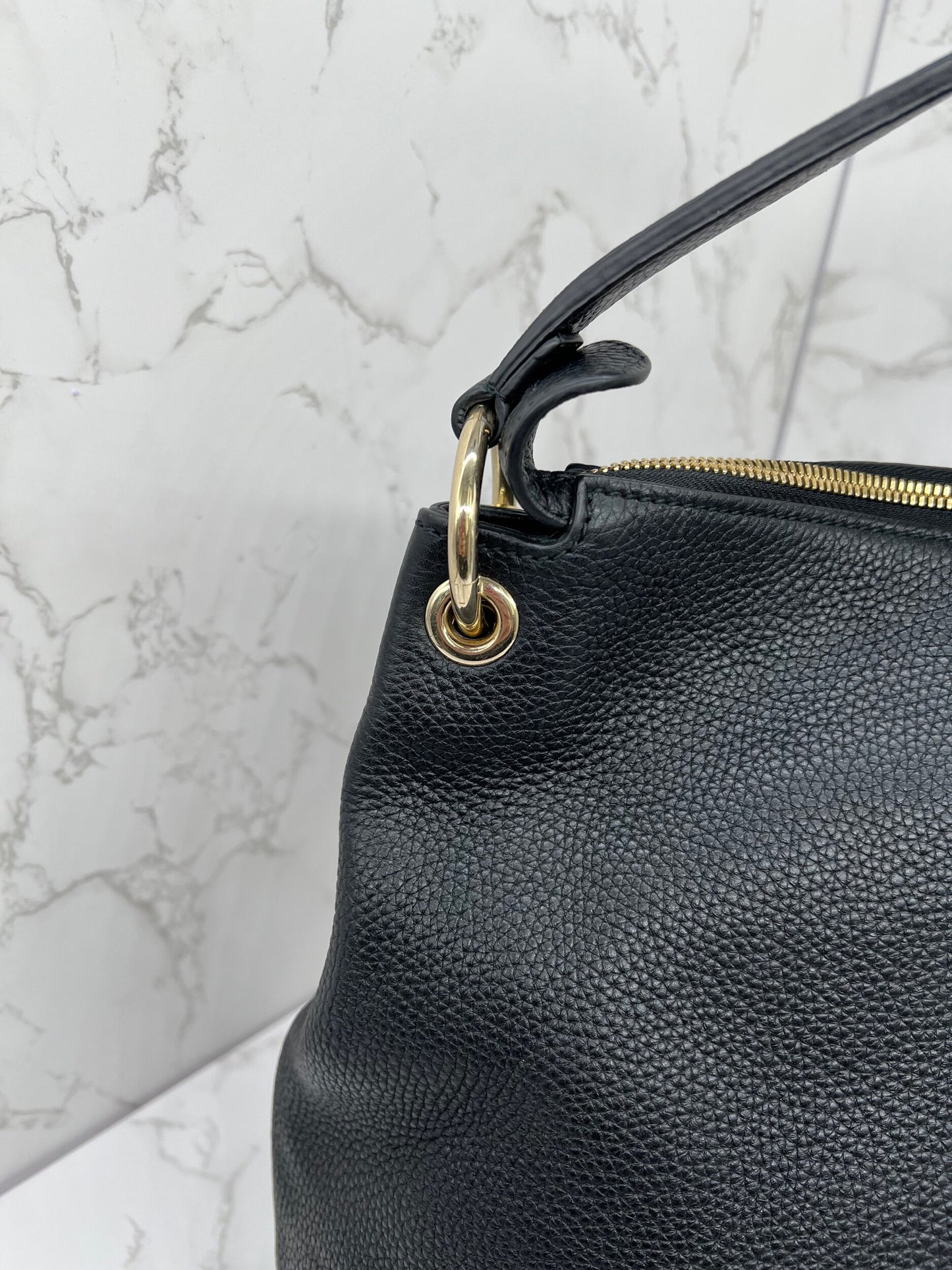GG Pebbled Leather Soho Hobo Bag Red
