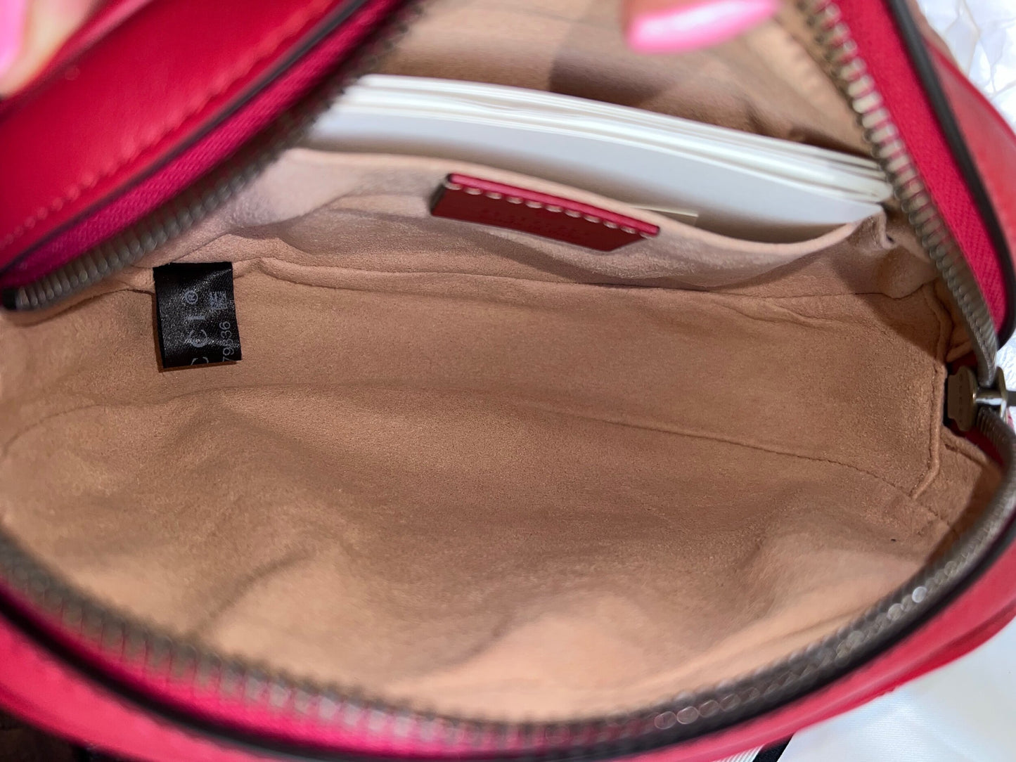 Calfskin Matelasse GG Marmont Belt Bag 85 34 Hibiscus Red