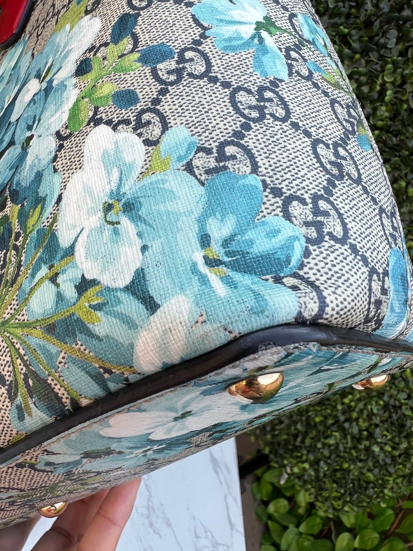 Authentic Preowned Gucci GG Supreme Coated Canvas Multicolor Blue Blooms Tote Bag
