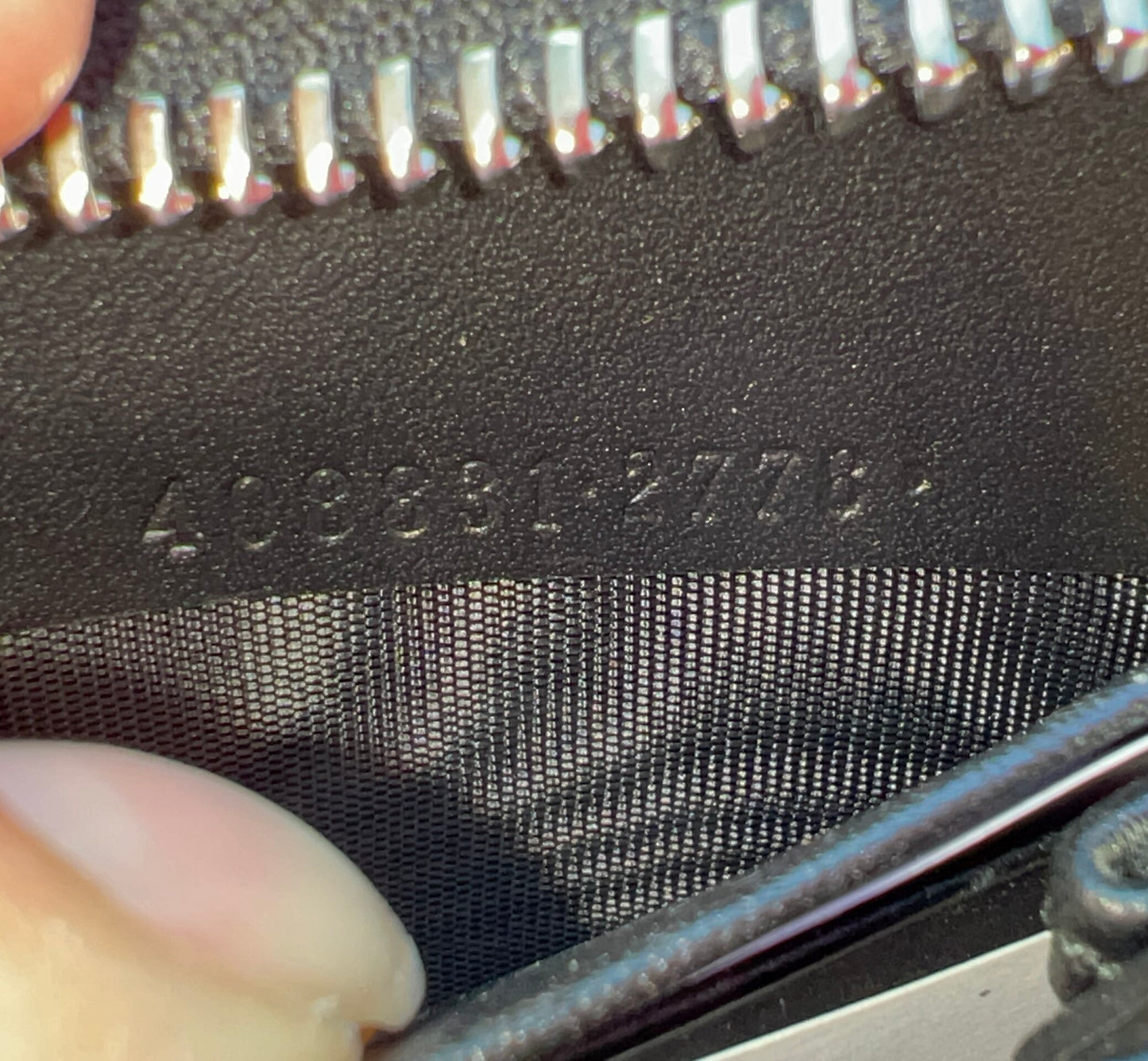 GG Web Zip Around Wallet Leather Black