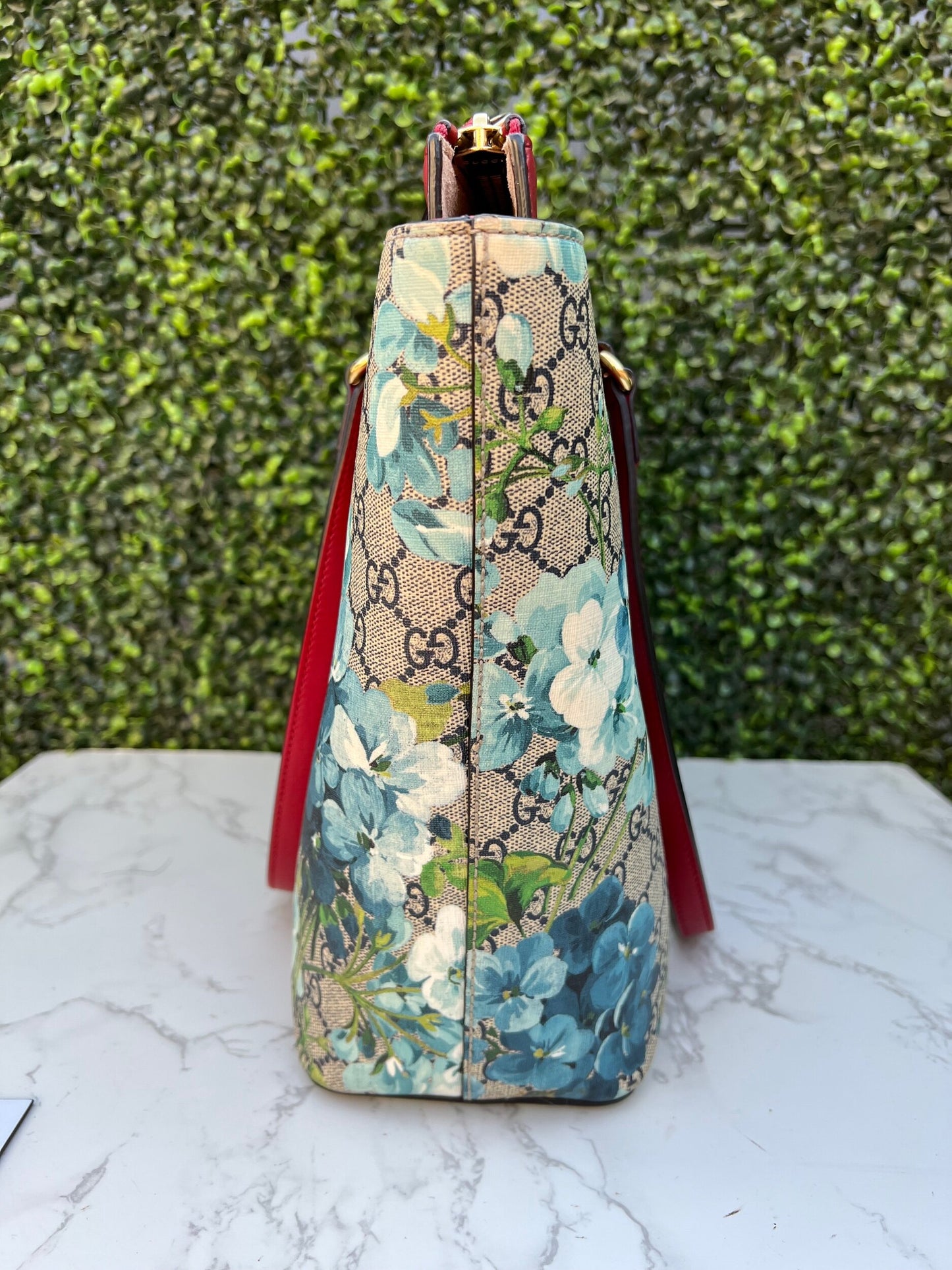 Authentic Preowned Gucci GG Supreme Coated Canvas Multicolor Blue Blooms Tote Bag