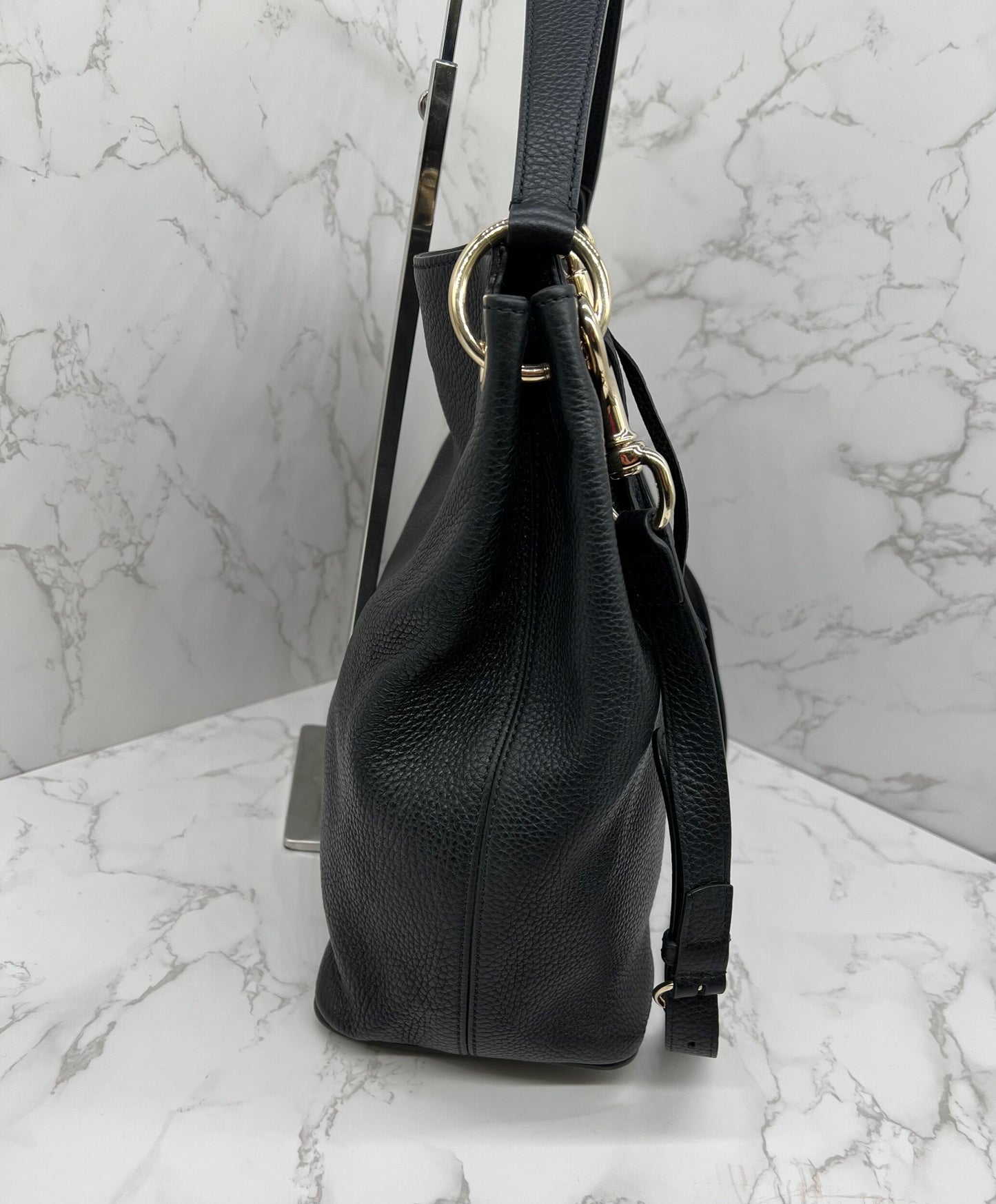 GG Pebbled Leather Soho Hobo Bag Red