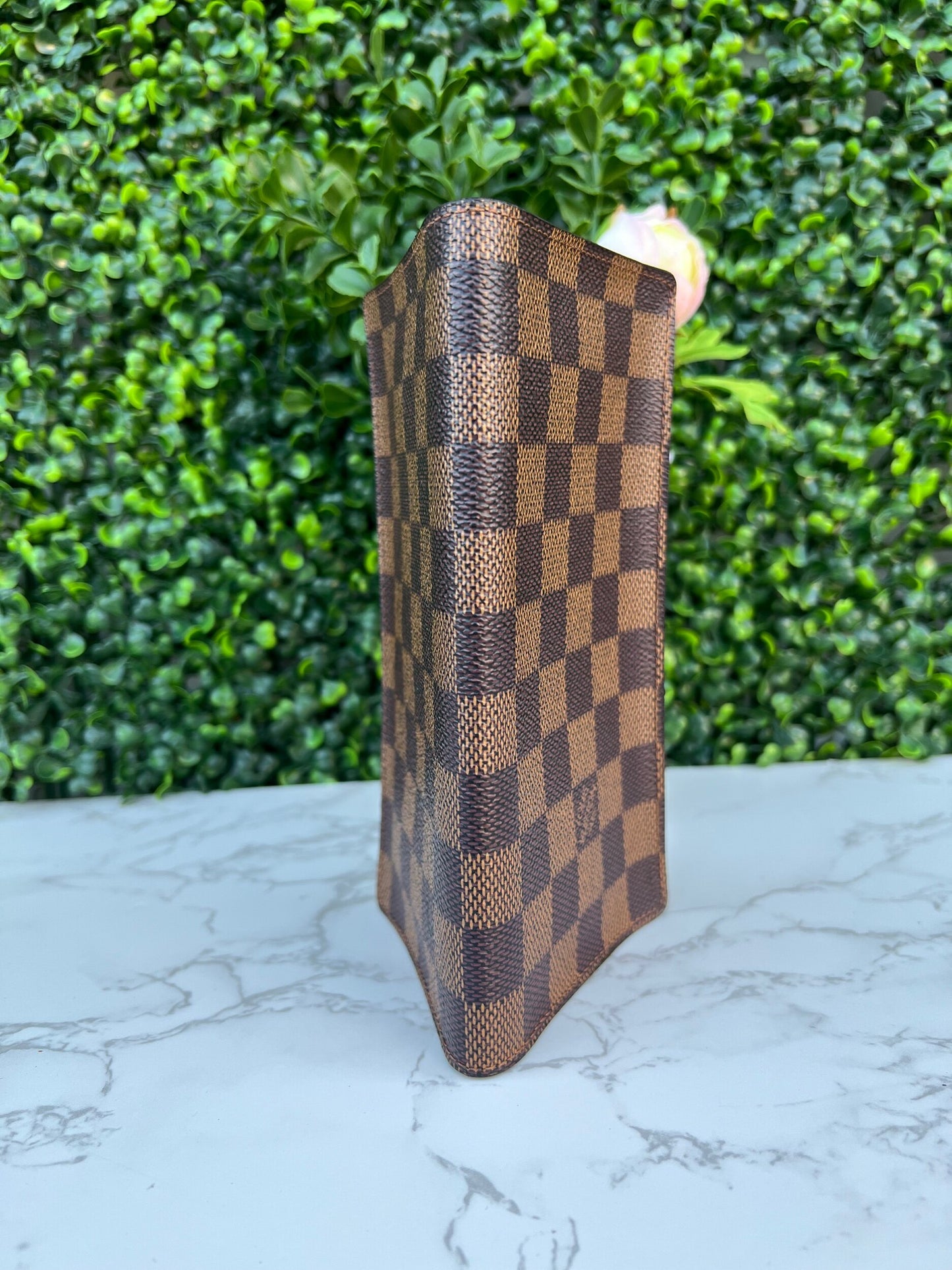 Damier Ebene Checkbook Credit Card and Currency Wallet