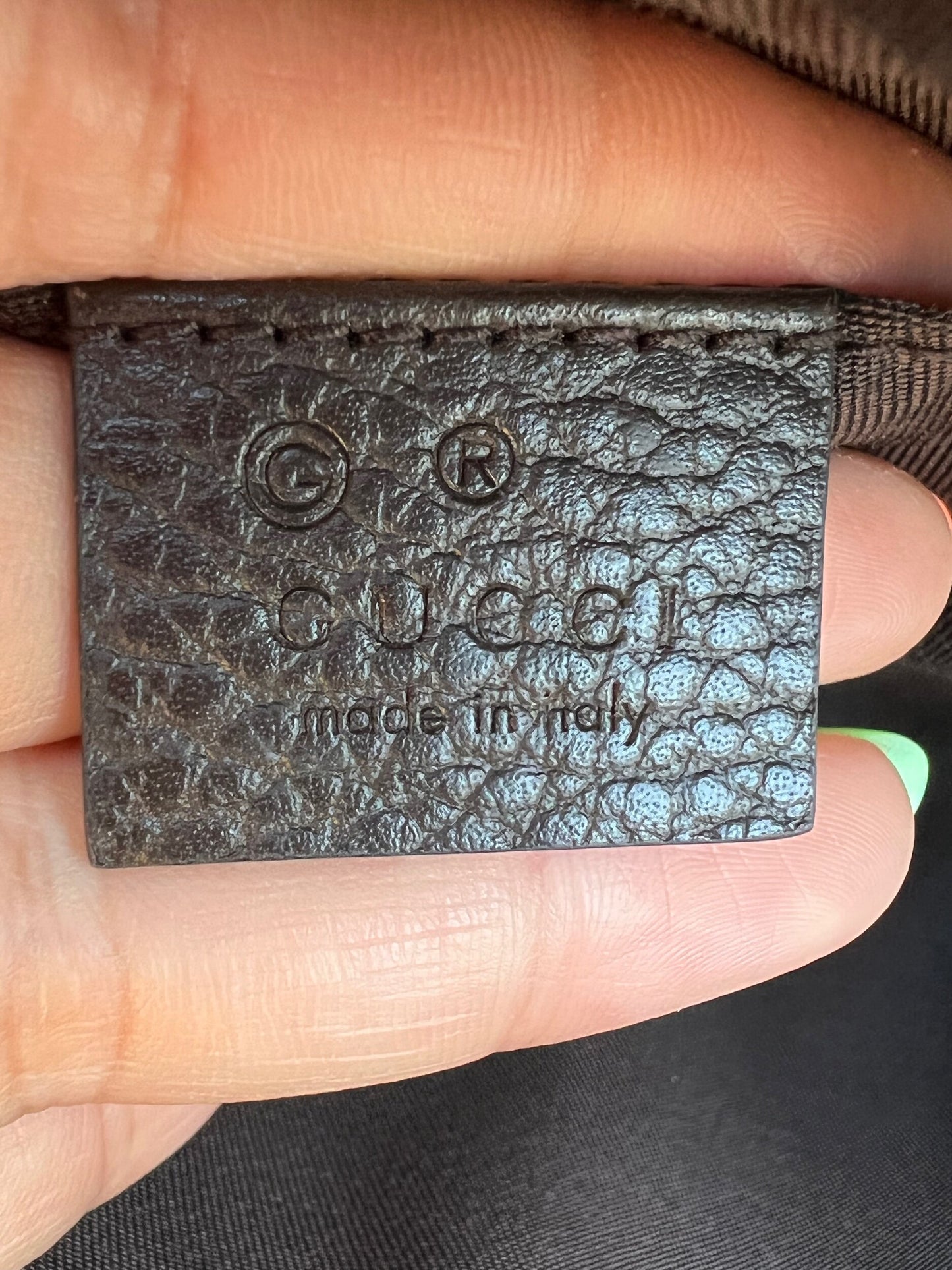 Authentic Preowned Gucci Canvas Monogram Belt Bag Dark Brown