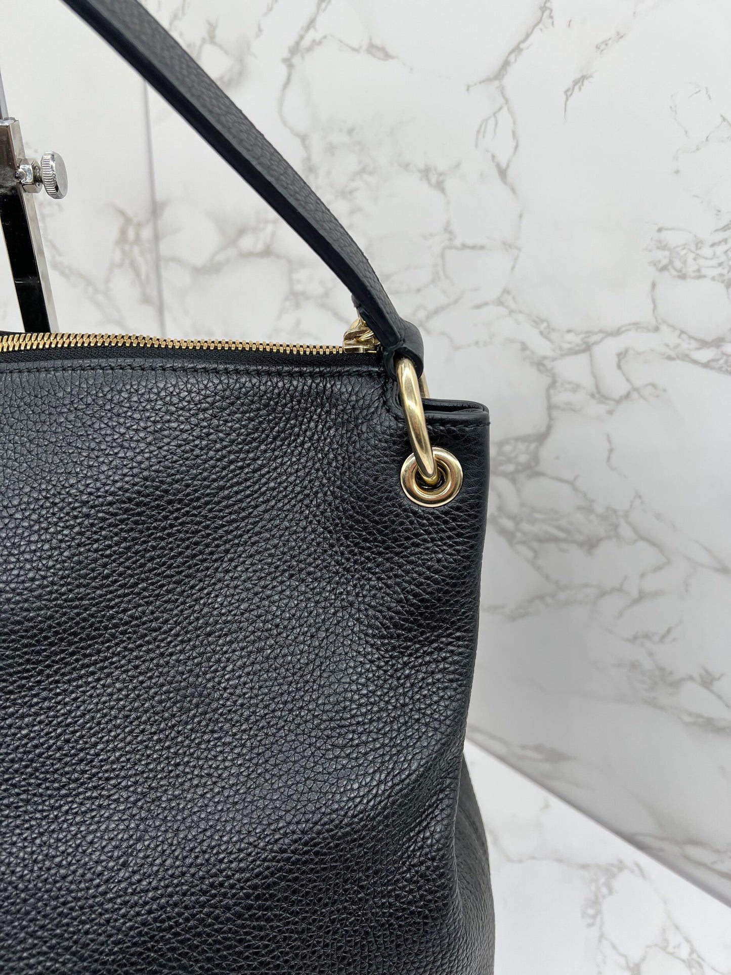 GG Pebbled Leather Soho Hobo Bag Red