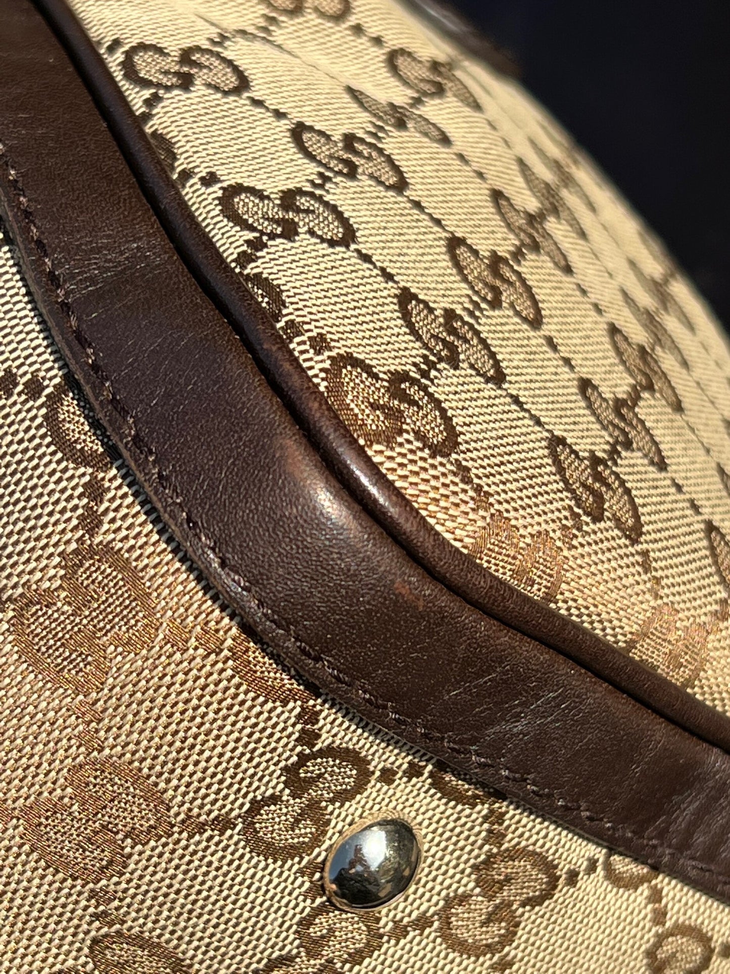 GG Vintage Web Medium Boston Dark Brown w/Strap