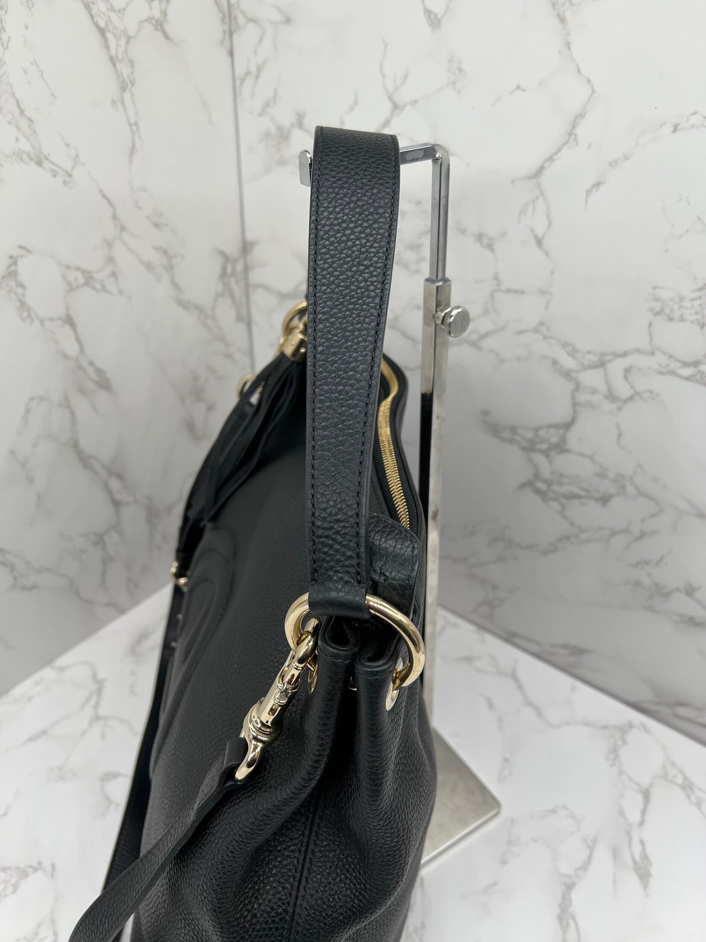 GG Pebbled Leather Soho Hobo Bag Red