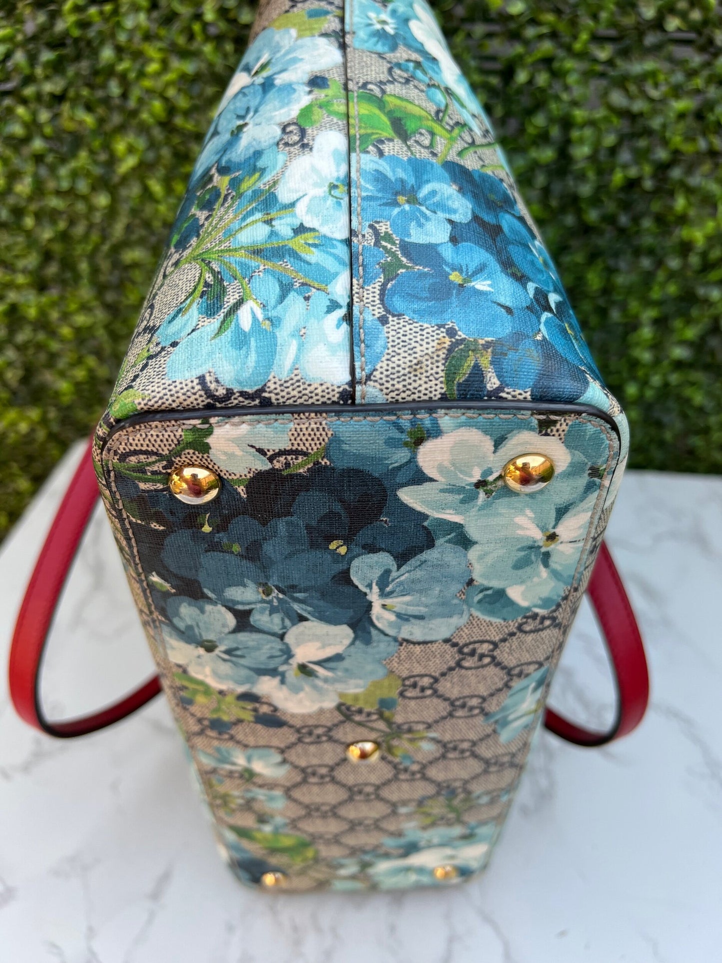 Authentic Preowned Gucci GG Supreme Coated Canvas Multicolor Blue Blooms Tote Bag