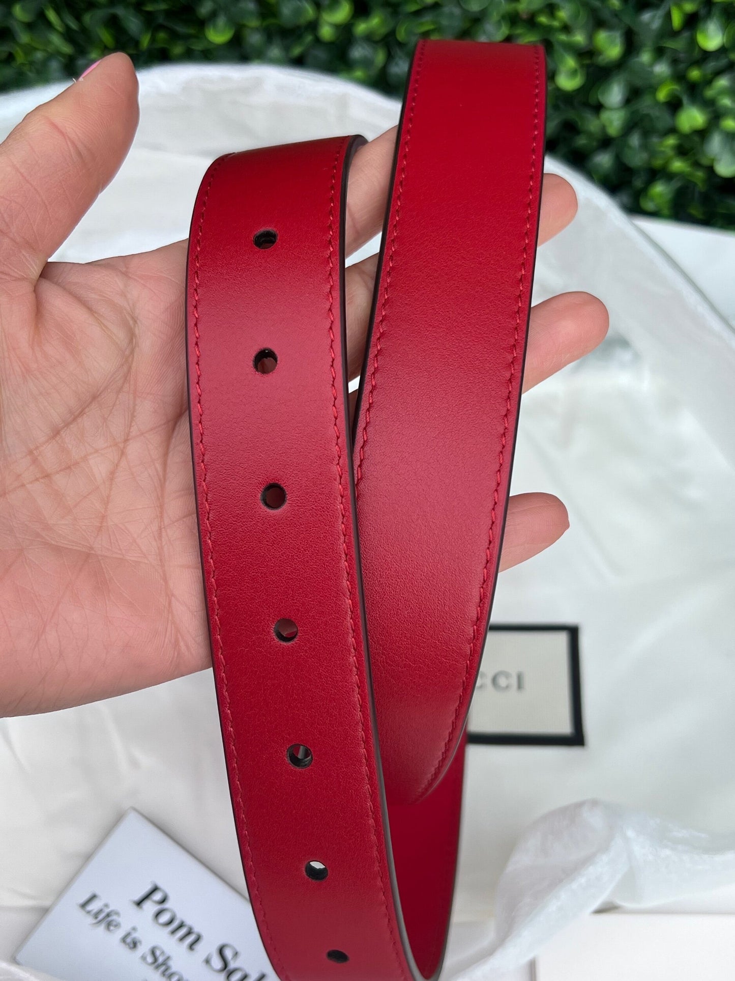 Calfskin Matelasse GG Marmont Belt Bag 85 34 Hibiscus Red