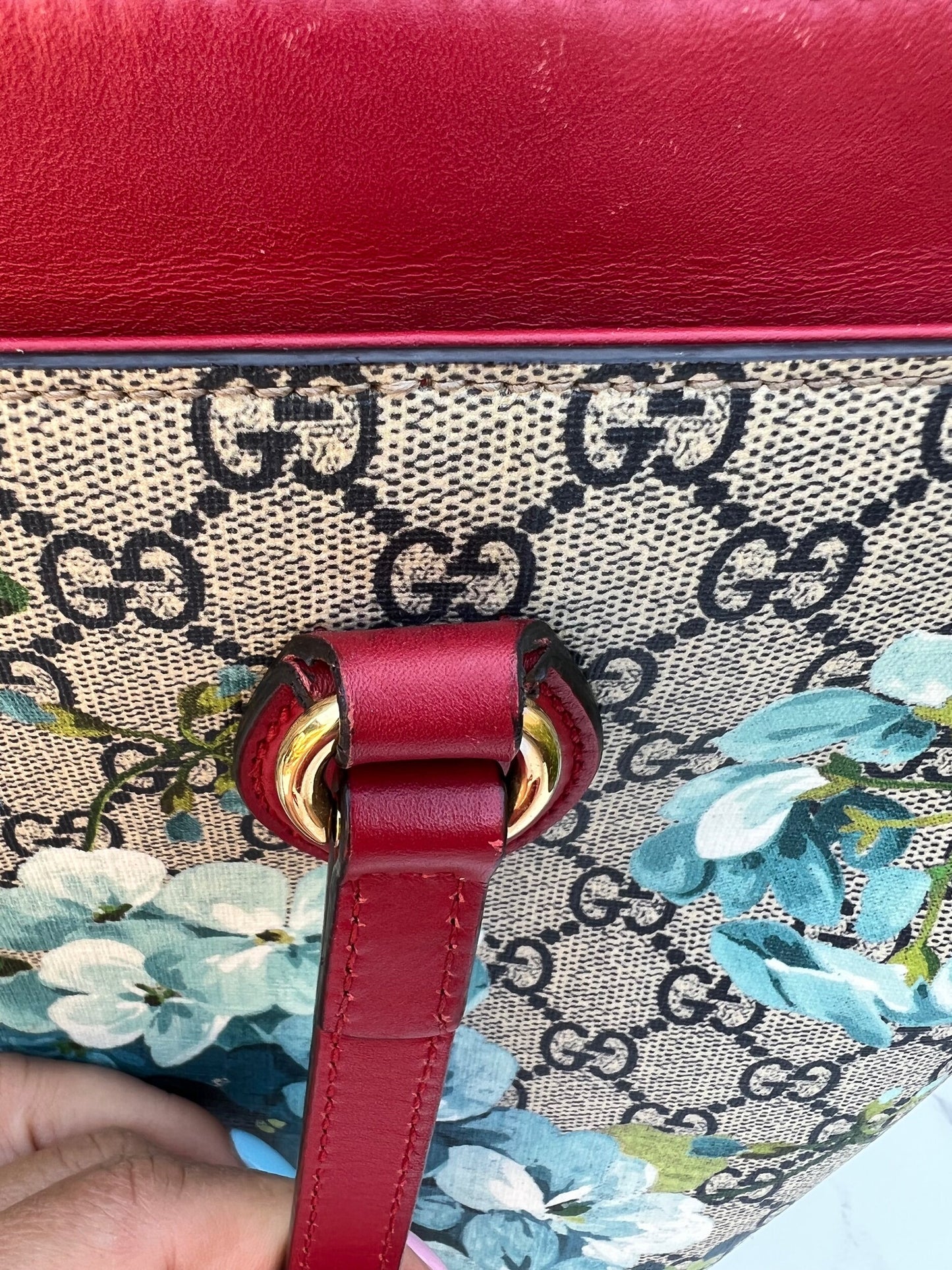 Authentic Preowned Gucci GG Supreme Coated Canvas Multicolor Blue Blooms Tote Bag