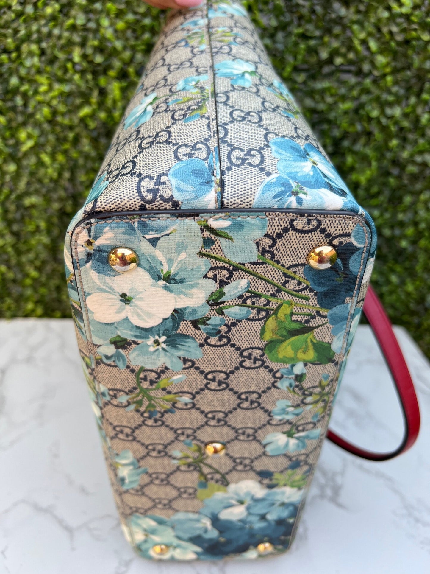 Authentic Preowned Gucci GG Supreme Coated Canvas Multicolor Blue Blooms Tote Bag