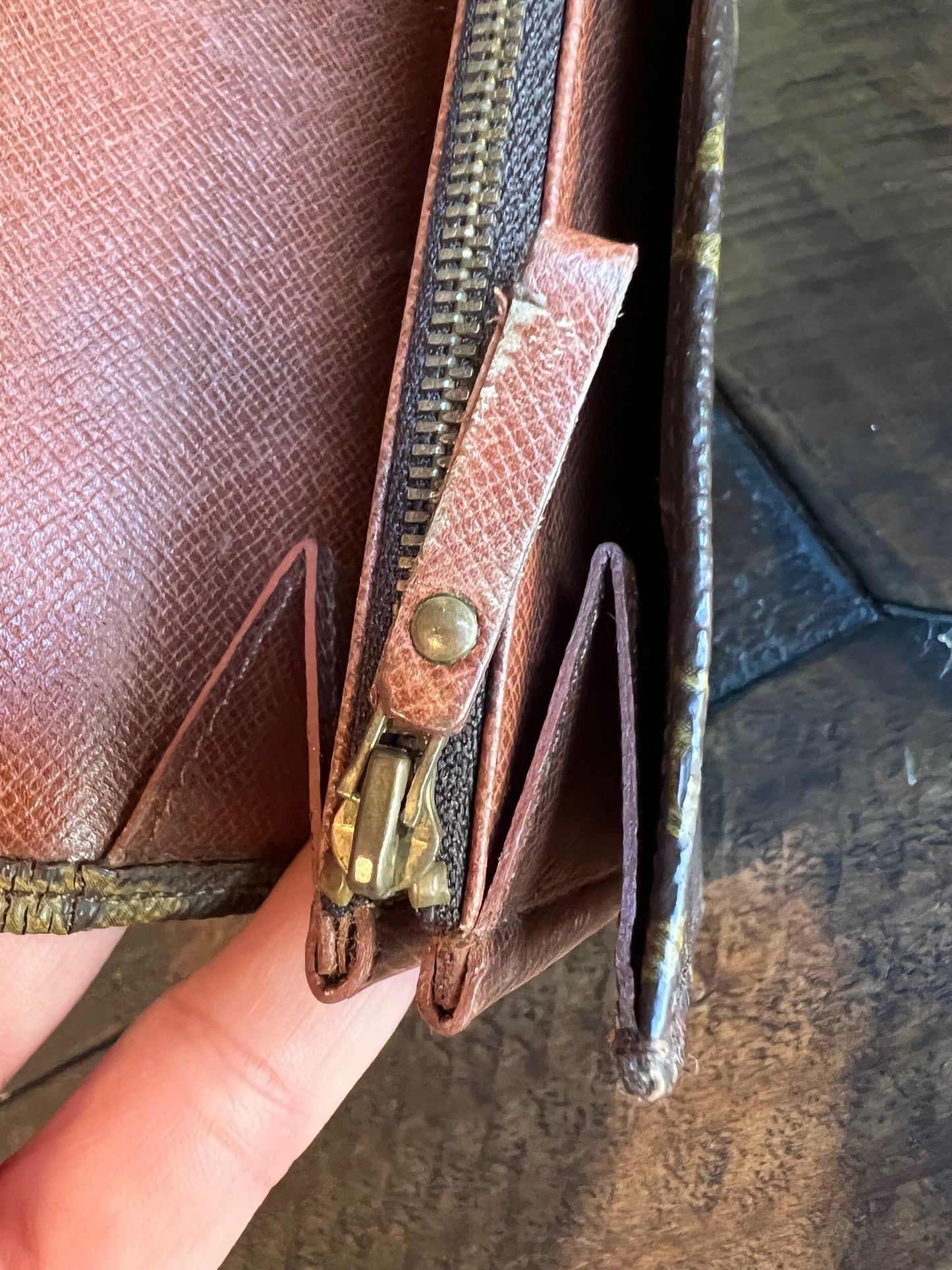 Vintage Envelope Flap Wallet Monogram