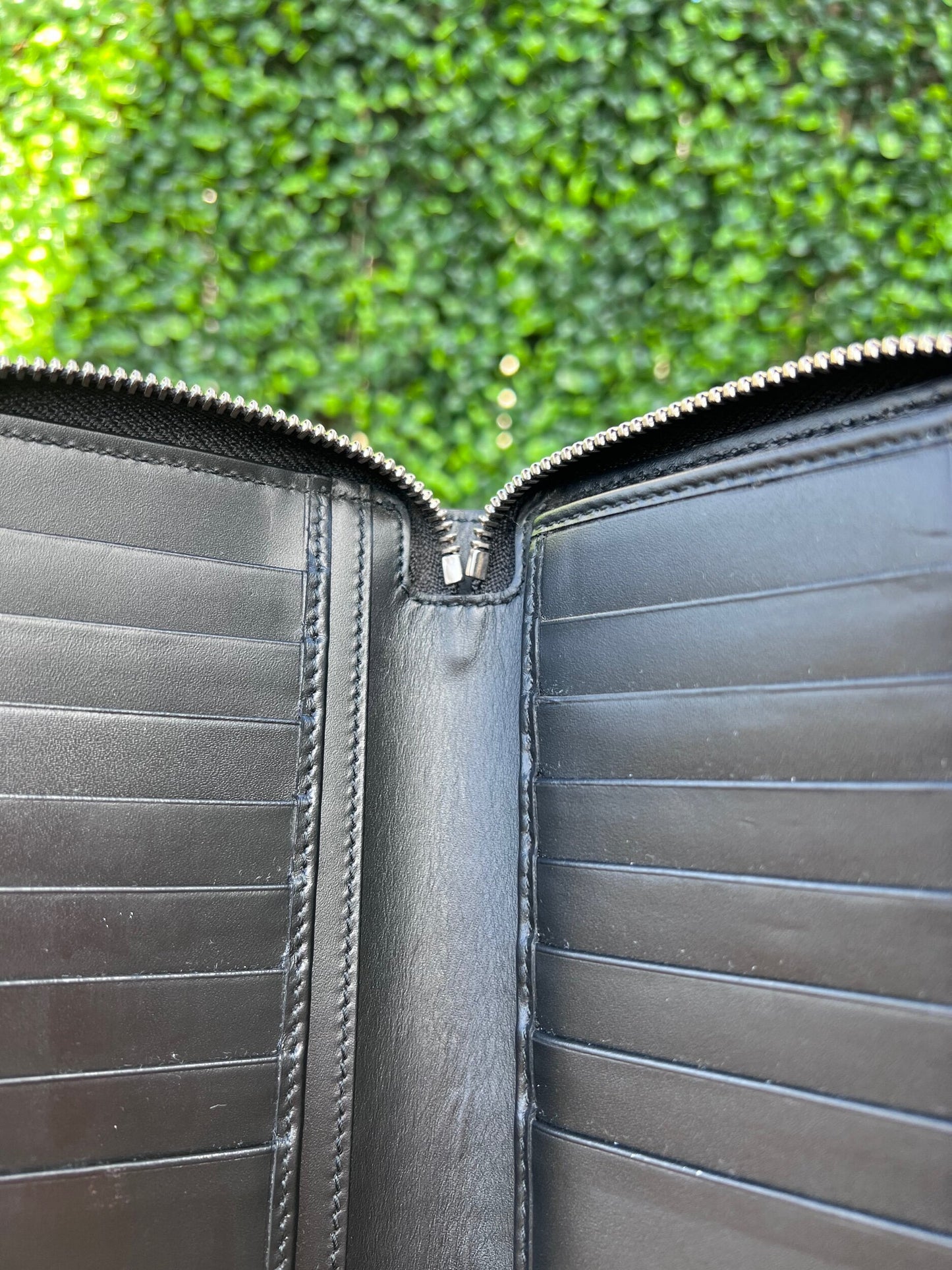 GG Web Zip Around Organizer Wallet Ssima Leather Black