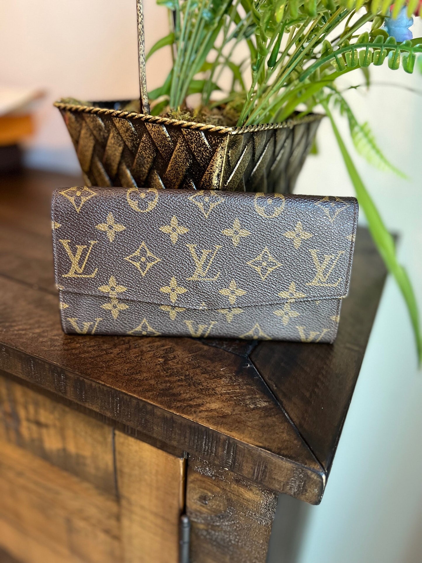Vintage Envelope Flap Wallet Monogram