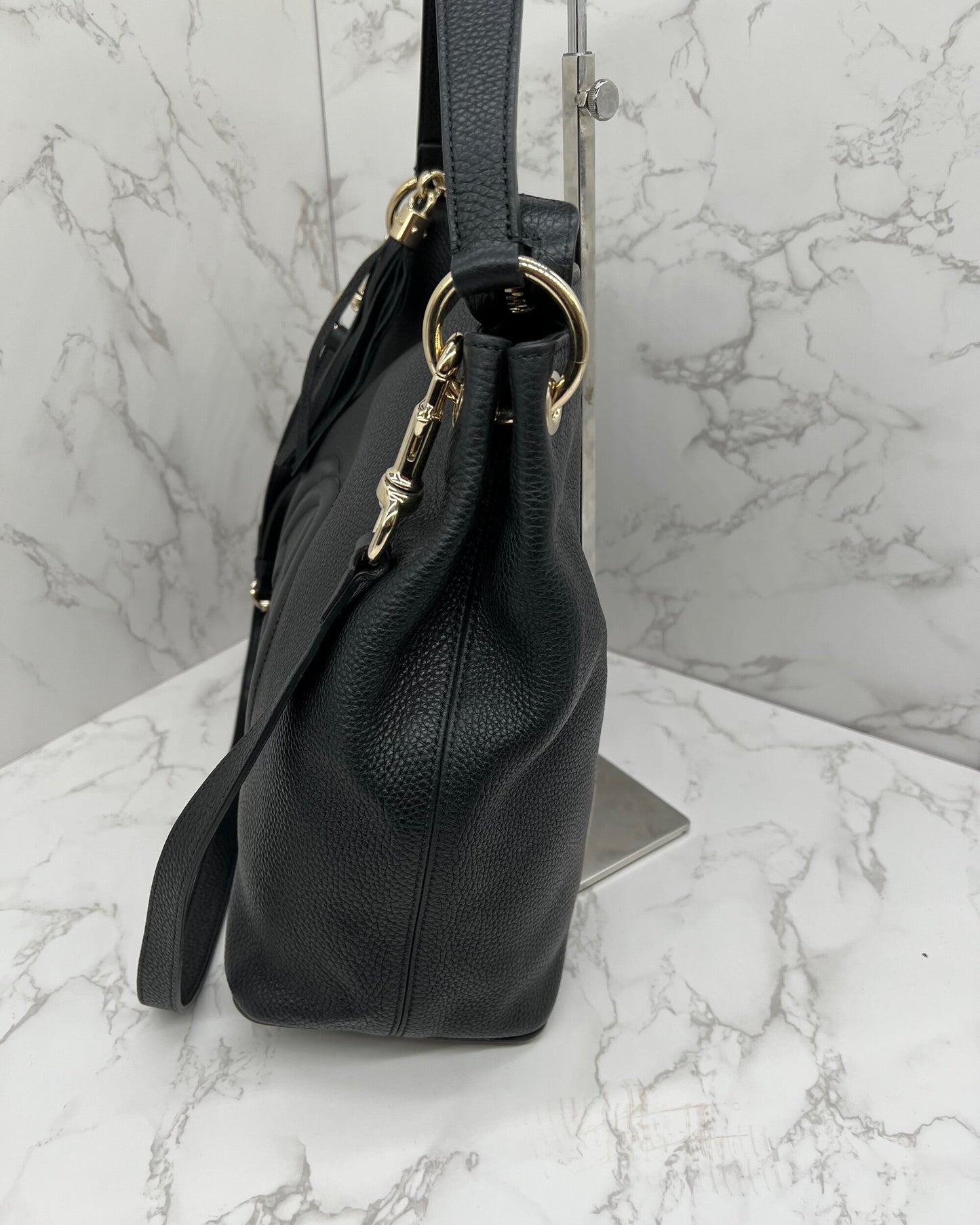 GG Pebbled Leather Soho Hobo Bag Red