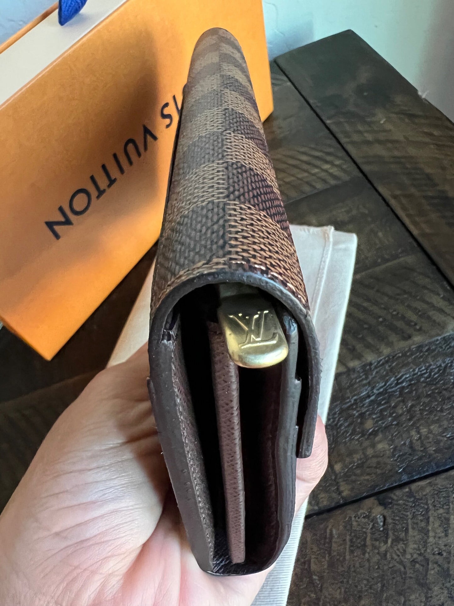 Sarah Wallet Damier Ebene Canvas