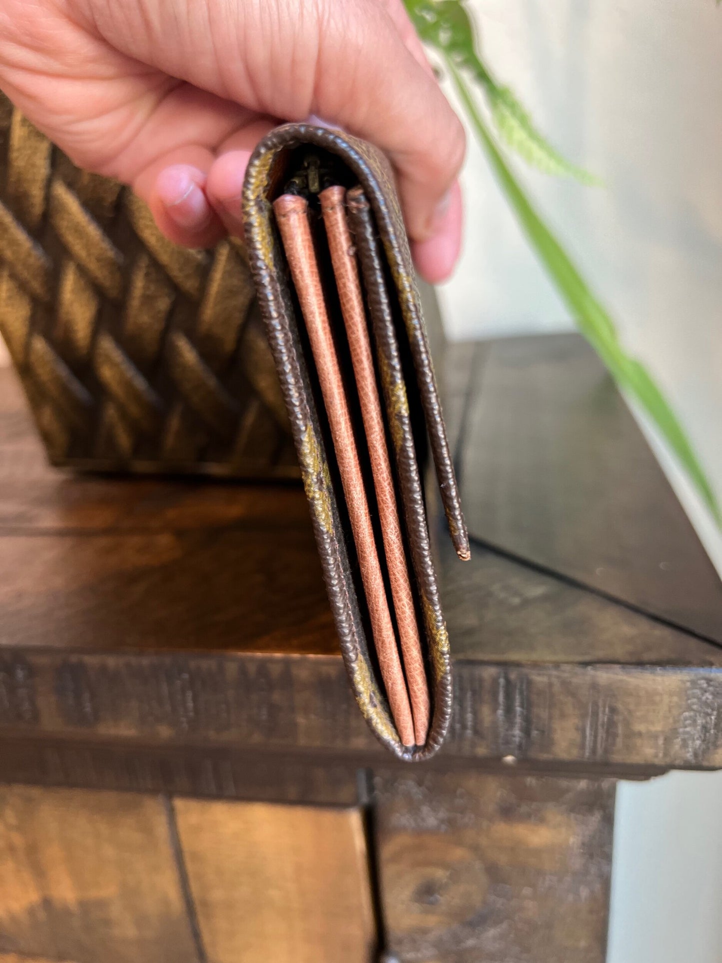 Vintage Envelope Flap Wallet Monogram