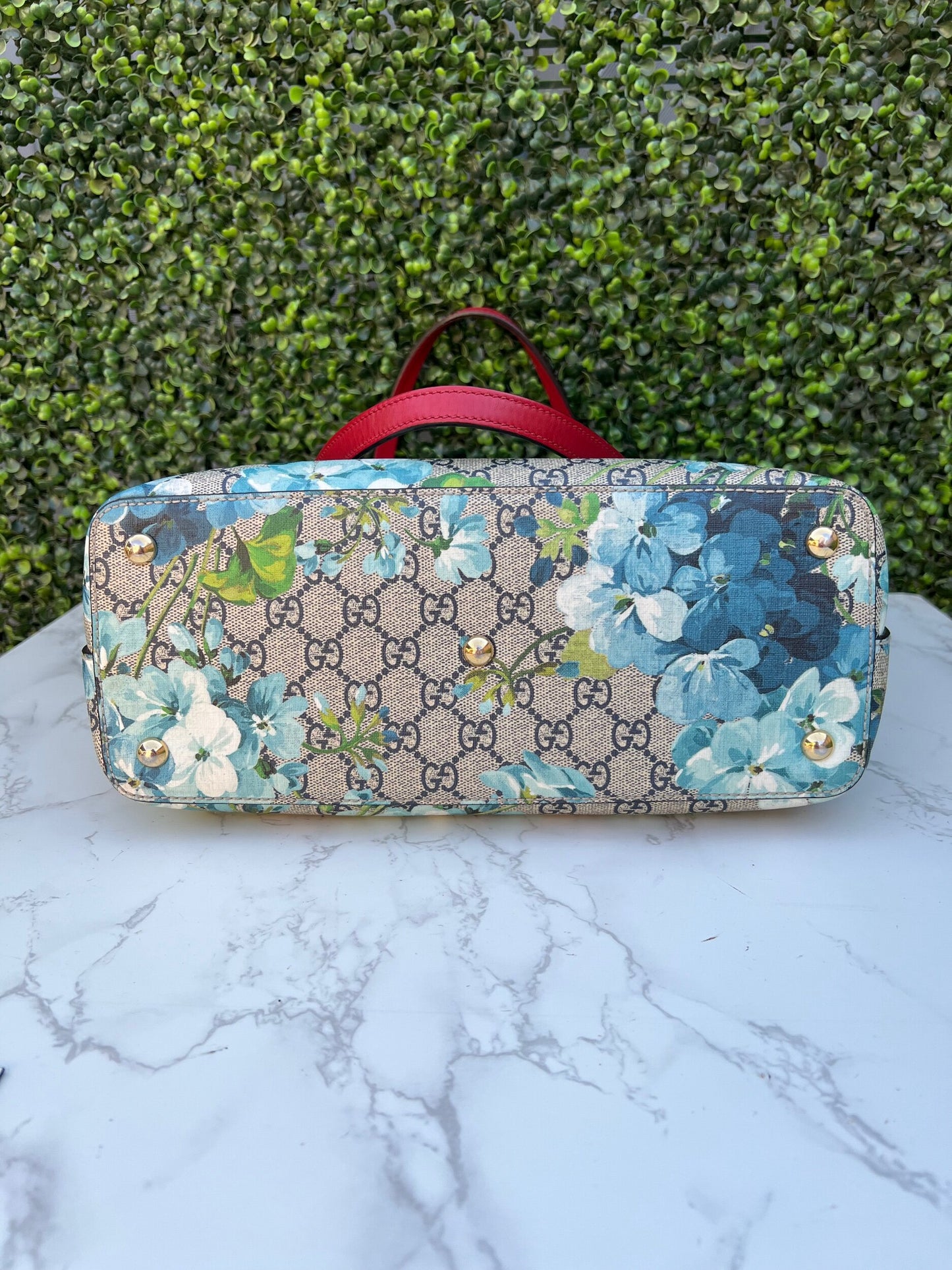 Authentic Preowned Gucci GG Supreme Coated Canvas Multicolor Blue Blooms Tote Bag