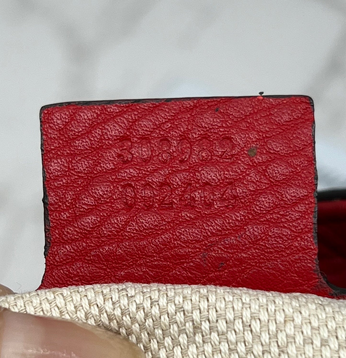 GG Medium Soho Double Chain Pebbled Leather Red
