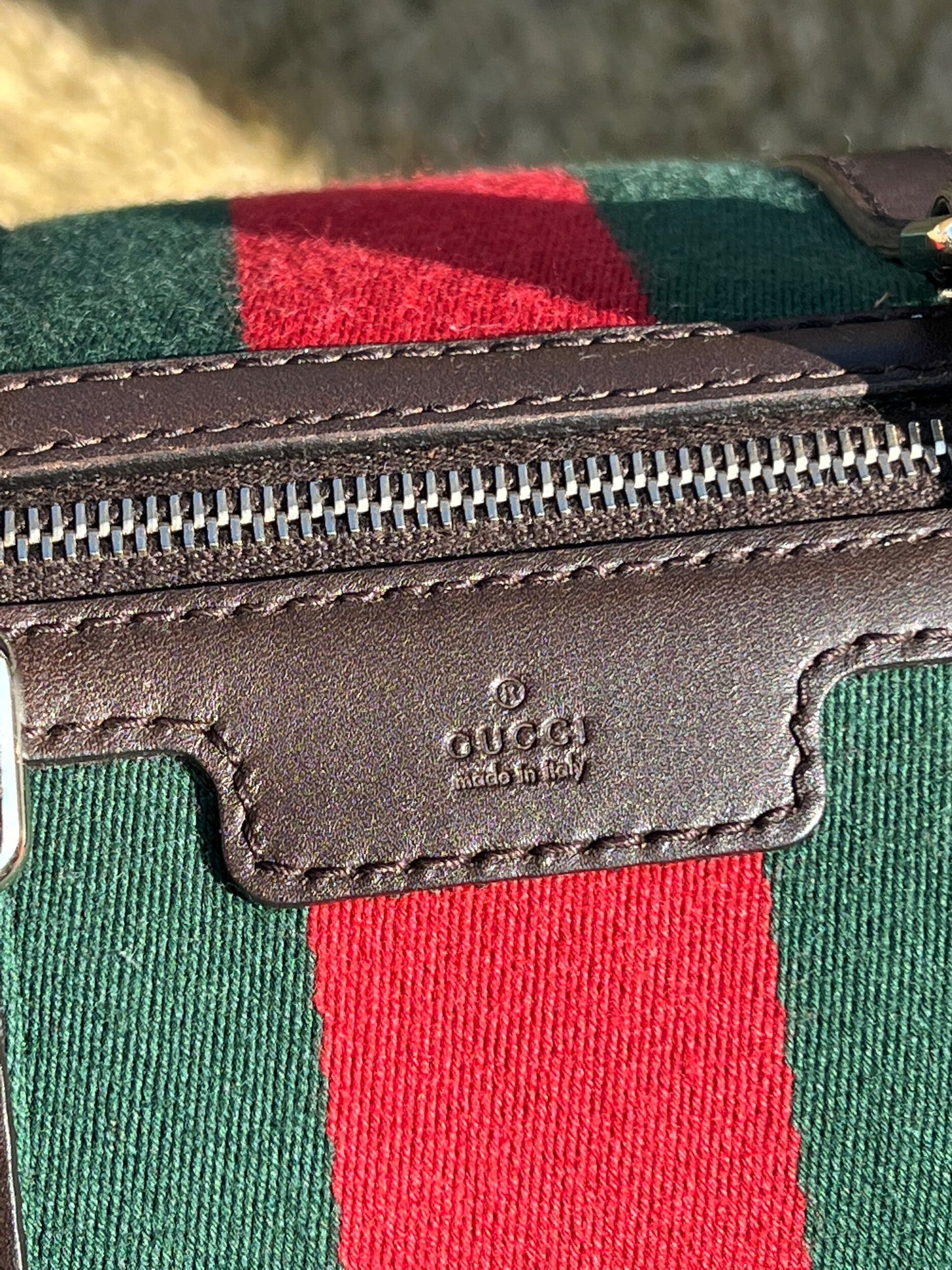 GG Vintage Web Medium Boston Dark Brown w/Strap