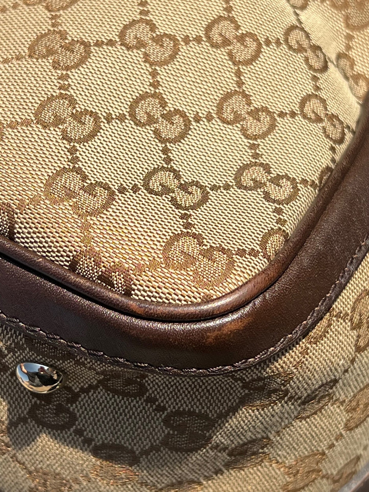 GG Vintage Web Medium Boston Dark Brown w/Strap