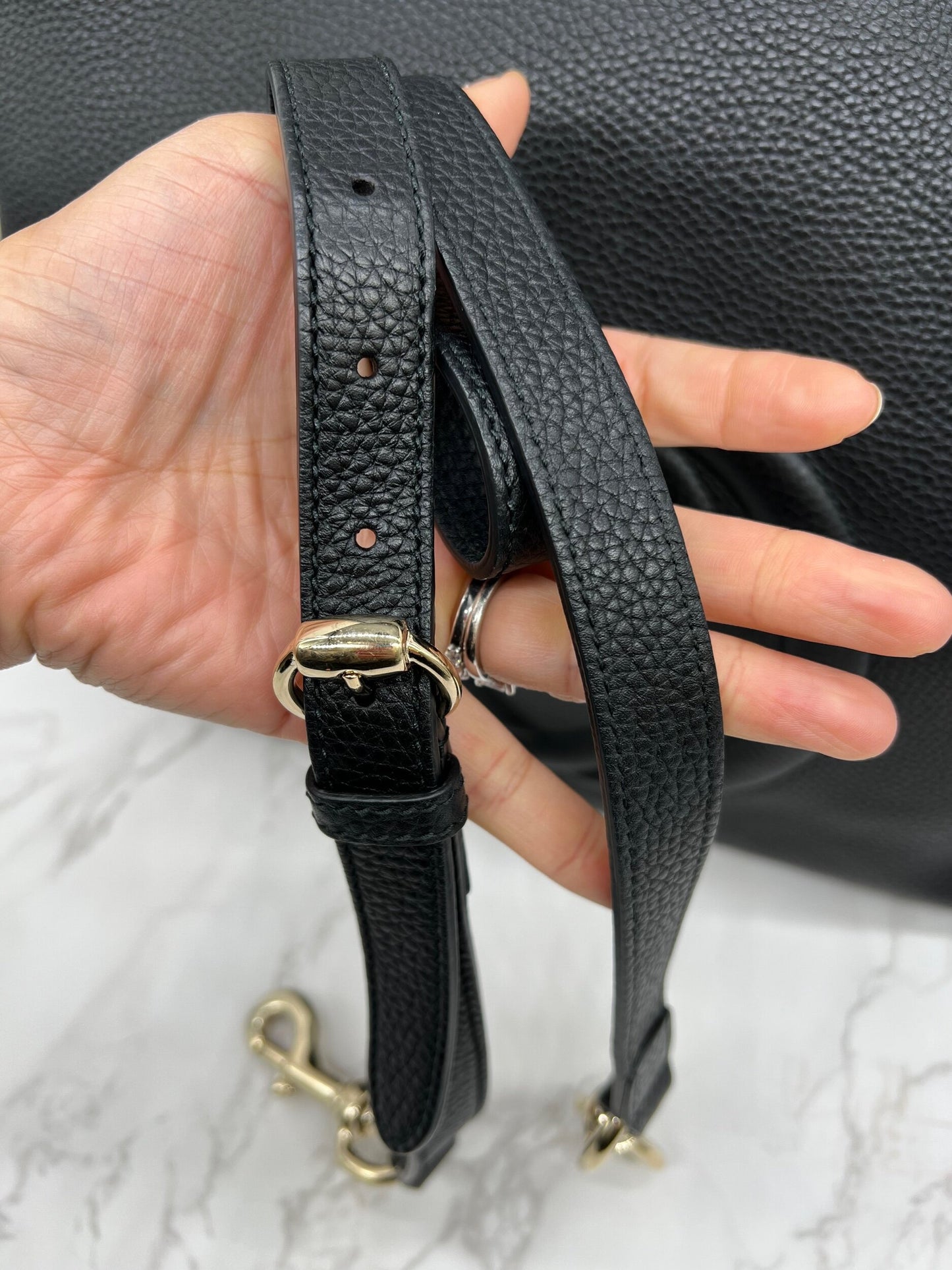 GG Pebbled Leather Soho Hobo Bag Red