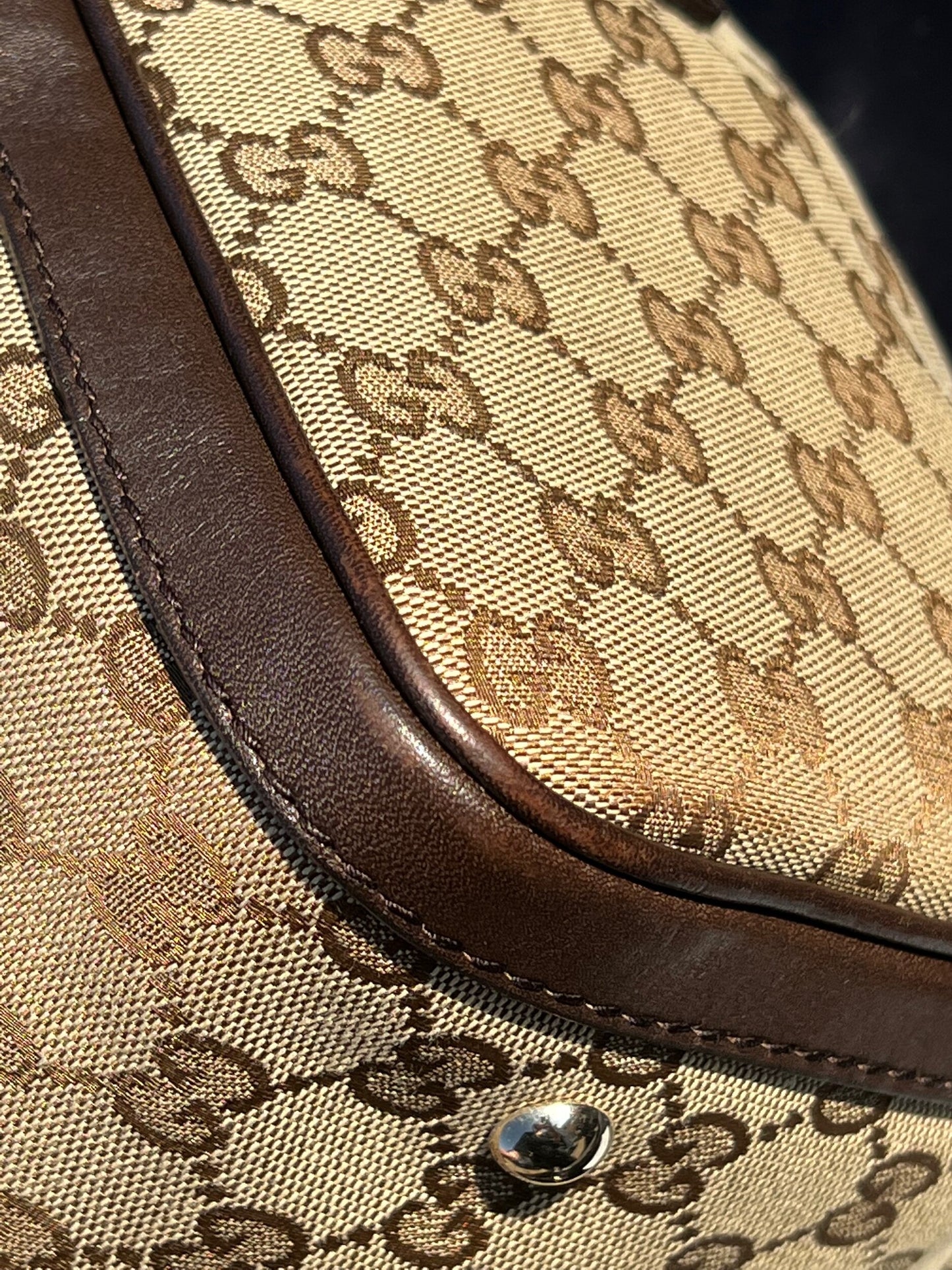 GG Vintage Web Medium Boston Dark Brown w/Strap