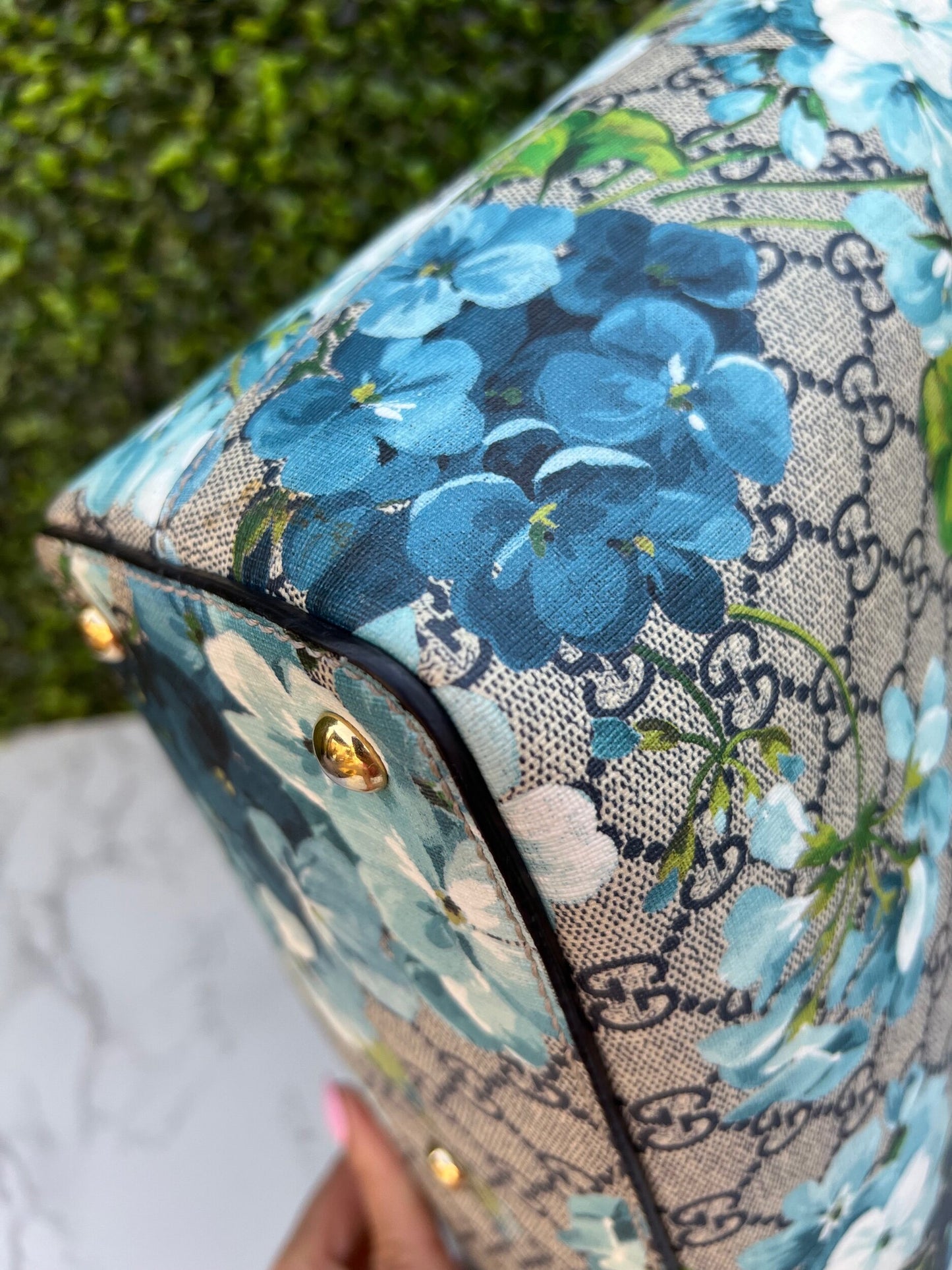 Authentic Preowned Gucci GG Supreme Coated Canvas Multicolor Blue Blooms Tote Bag
