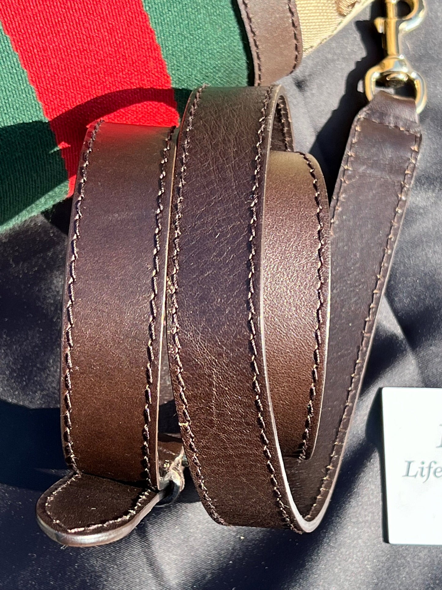 GG Vintage Web Medium Boston Dark Brown w/Strap