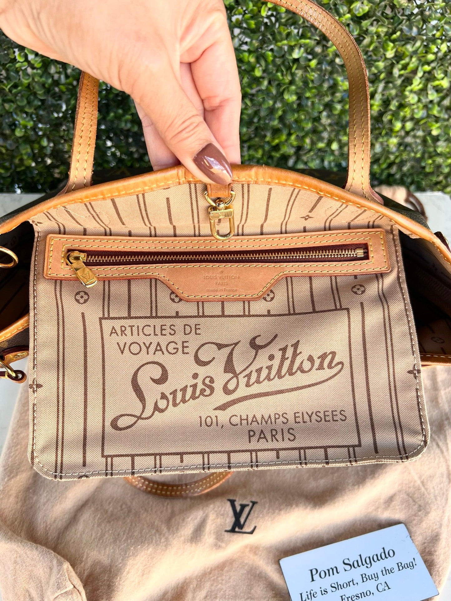 Authentic Preowned Louis Vuitton Neverfull PM Monogram Canvas Beige