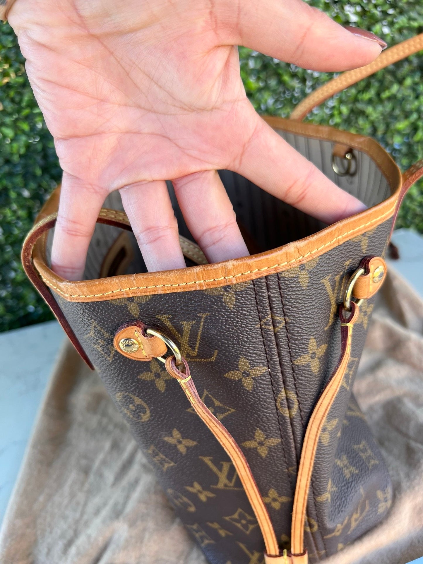 Authentic Preowned Louis Vuitton Neverfull PM Monogram Canvas Beige