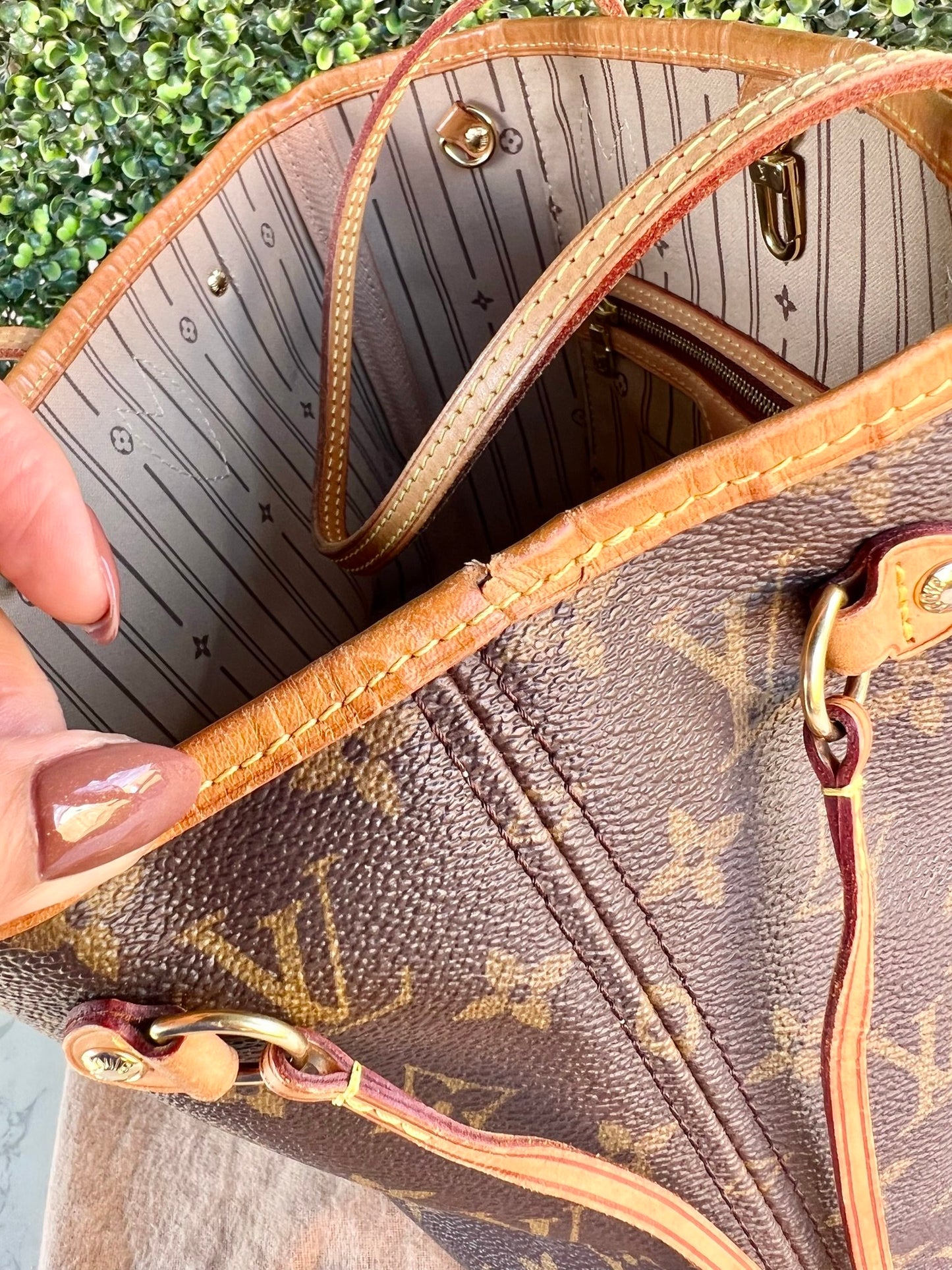 Authentic Preowned Louis Vuitton Neverfull PM Monogram Canvas Beige